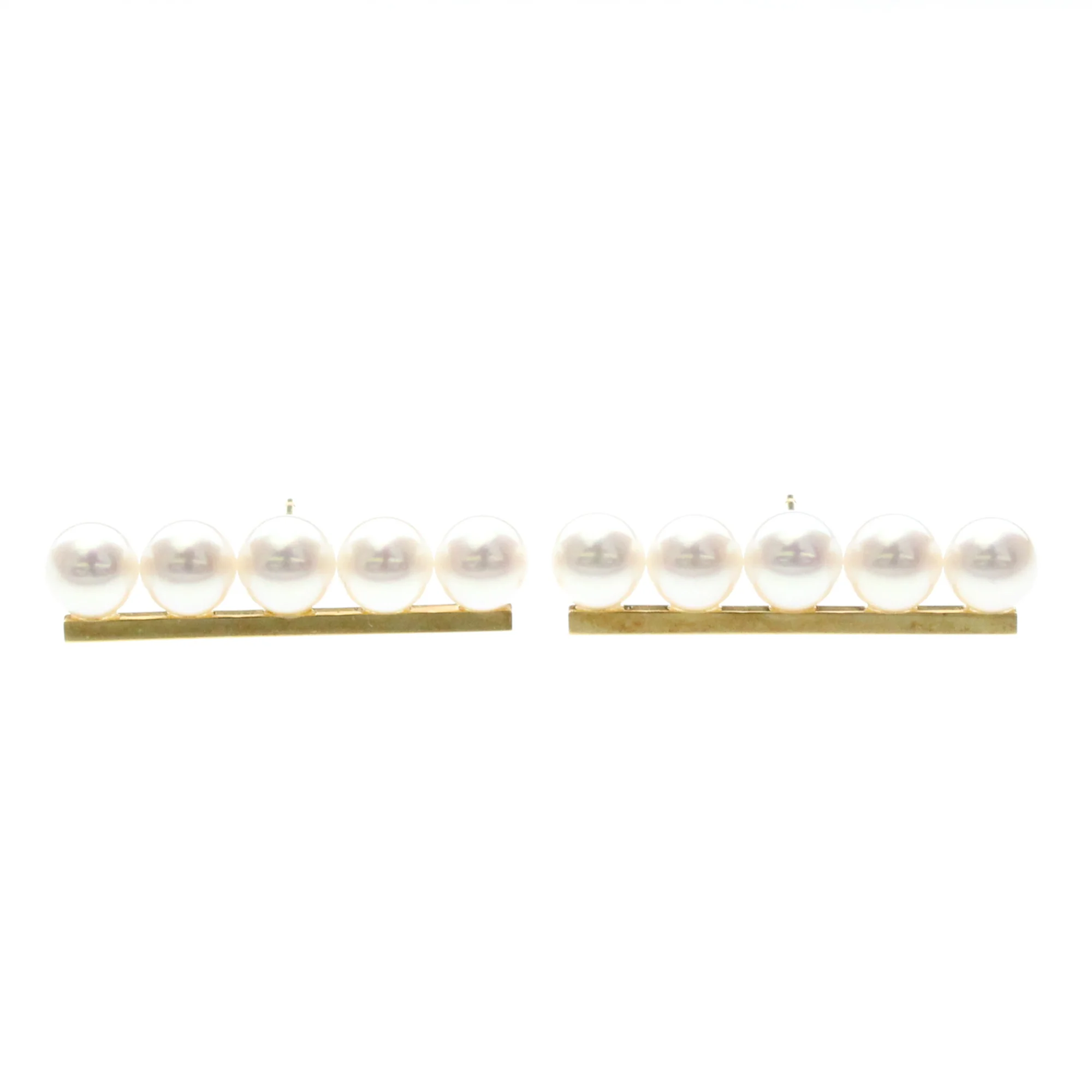 Earrings Pearl Stud 18K Yellow Gold - Image 3