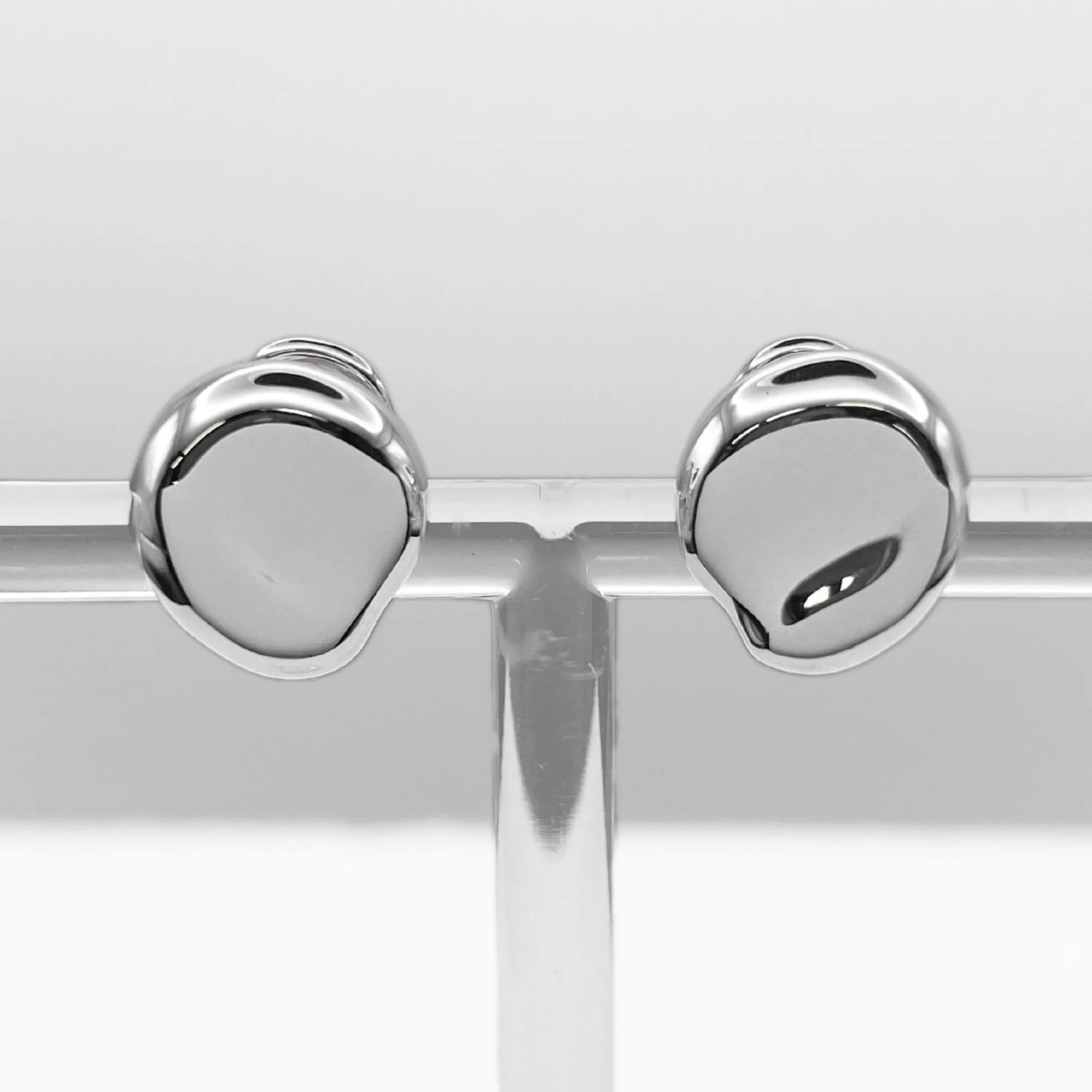 Bean Earrings Sterling Silver 13mm Sterling Silver - Image 2