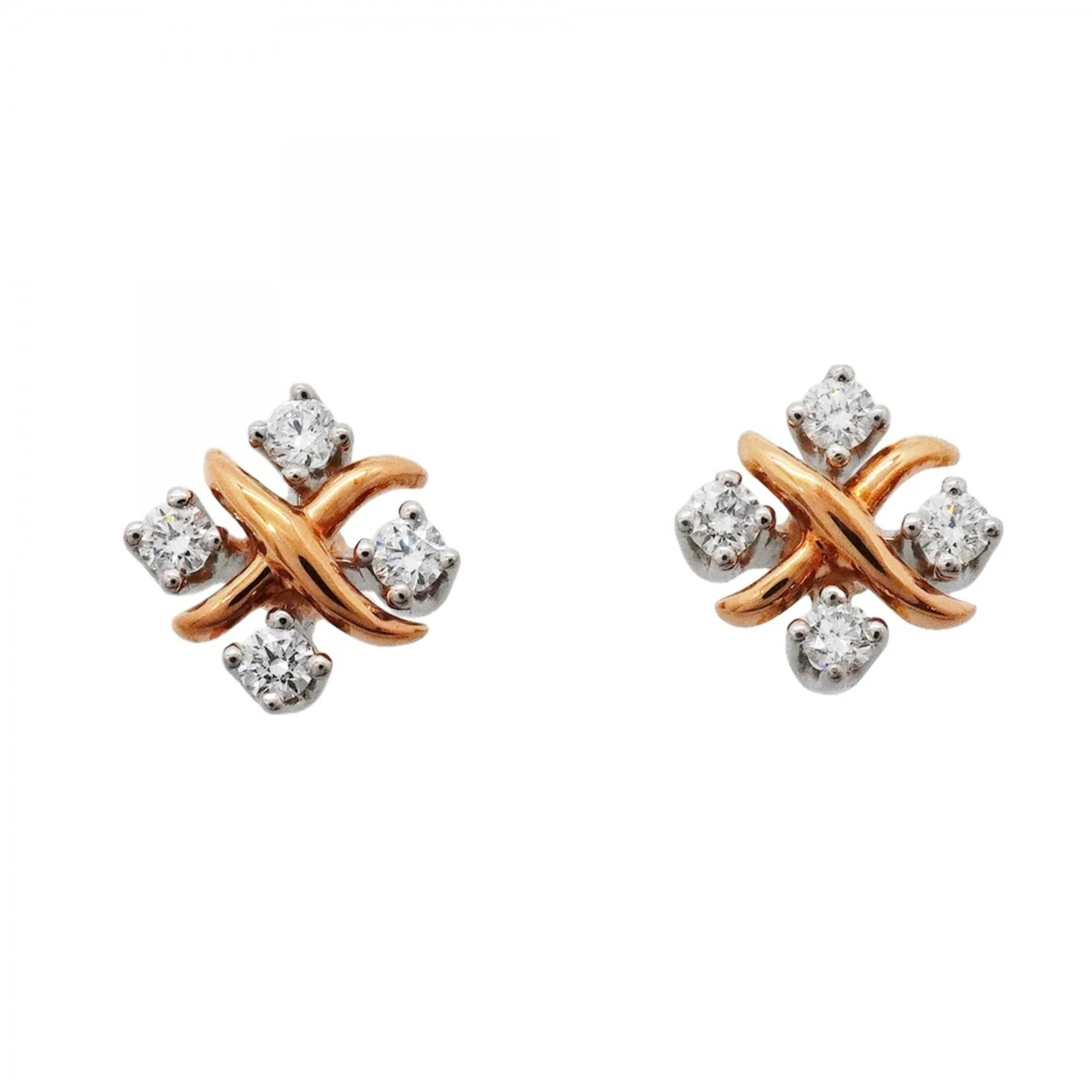 Earrings 18K Rose Gold and Platinum