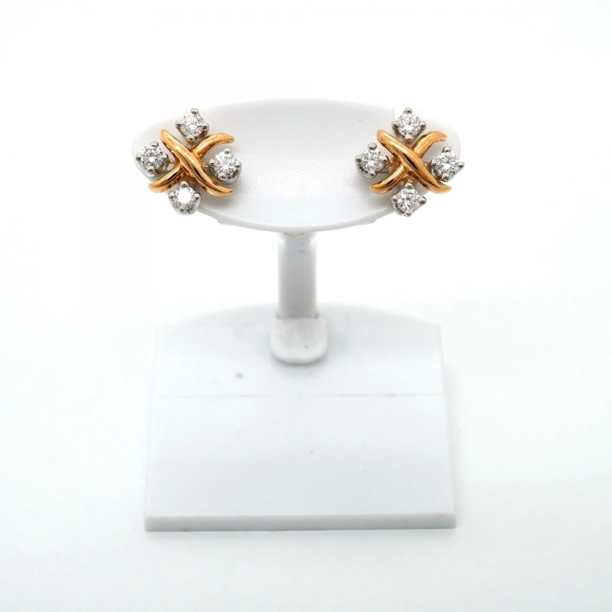Earrings 18K Rose Gold and Platinum - Image 2