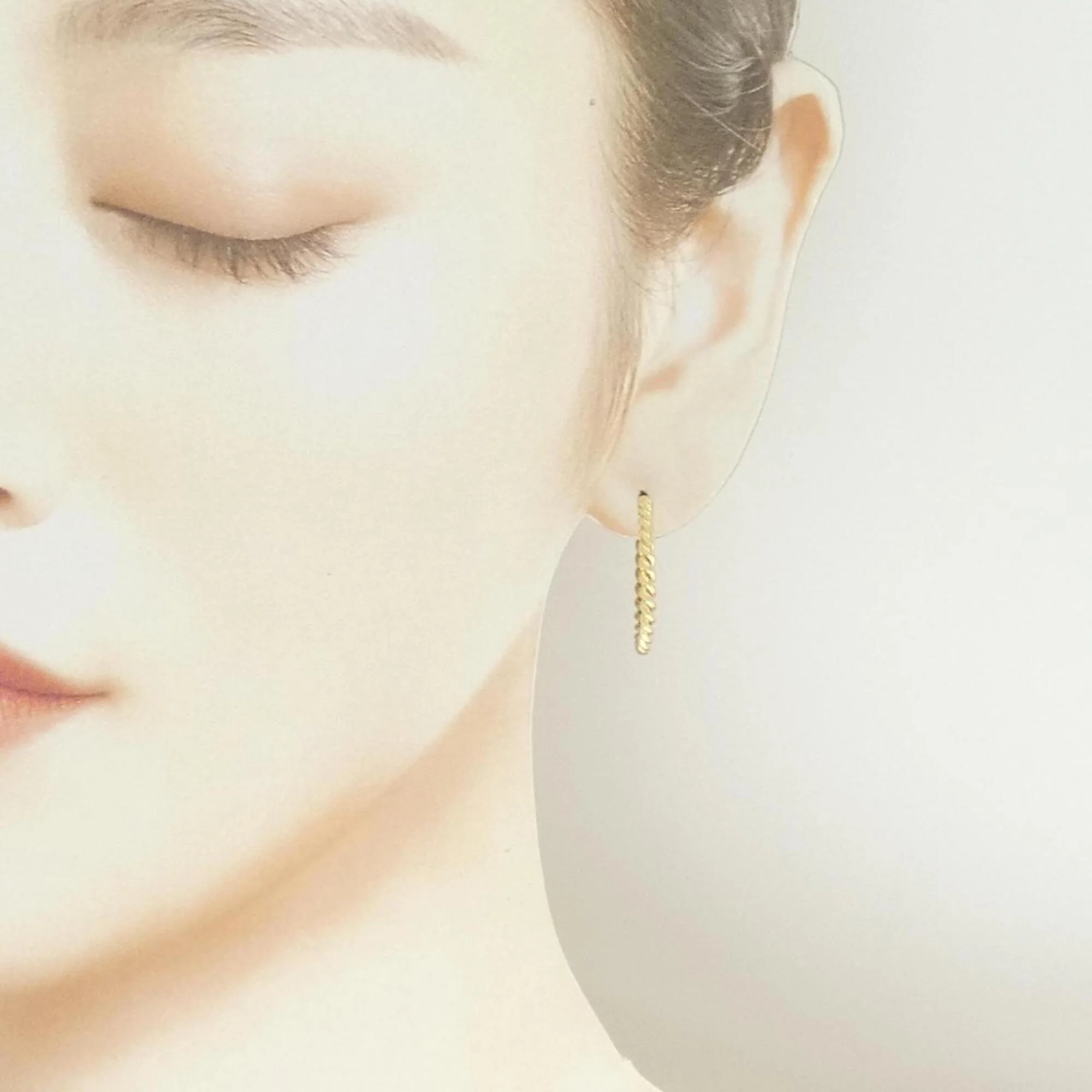 Earrings Hoop 18K Yellow Gold - Image 4
