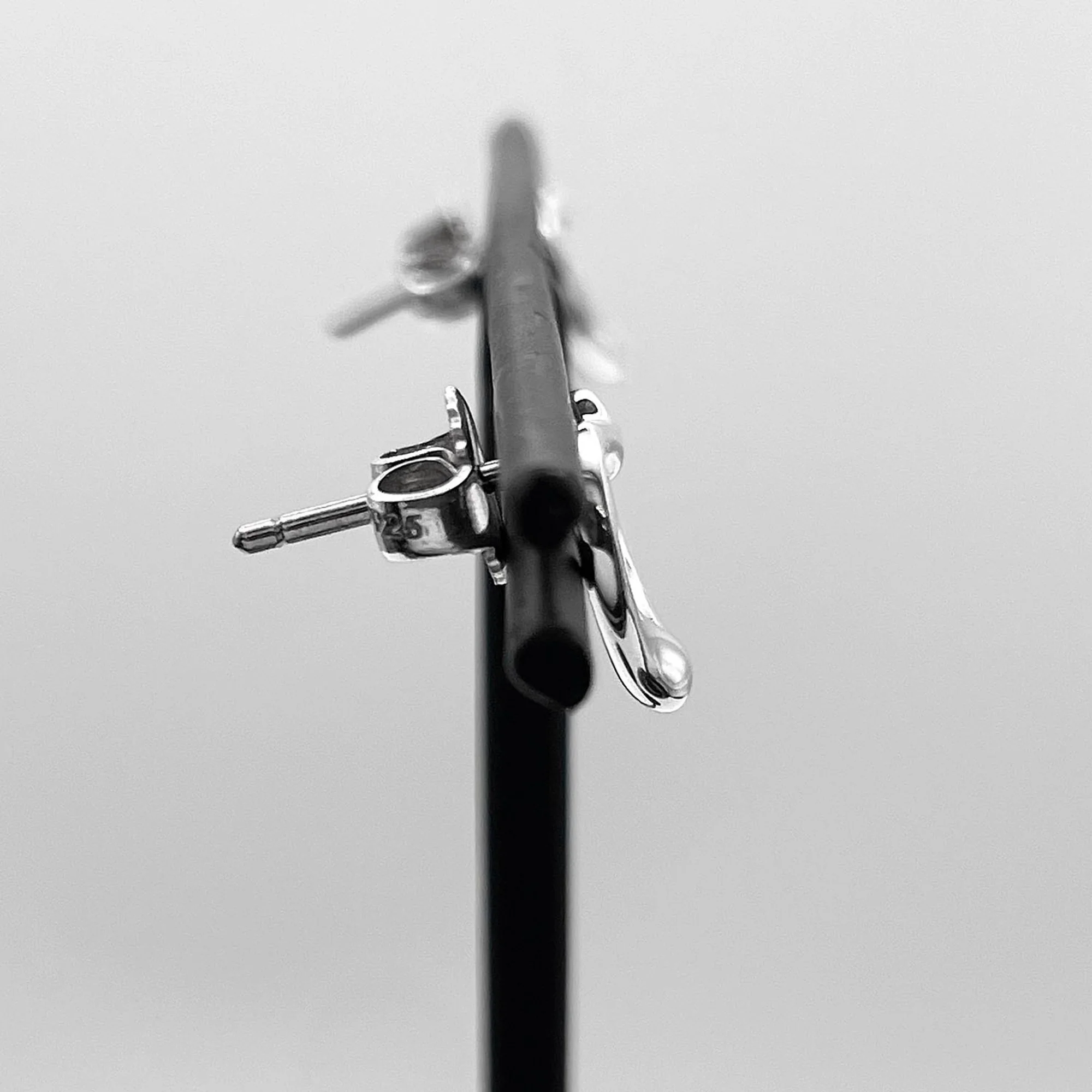 Earrings Stud Sterling Silver and 14K White Gold - Image 5