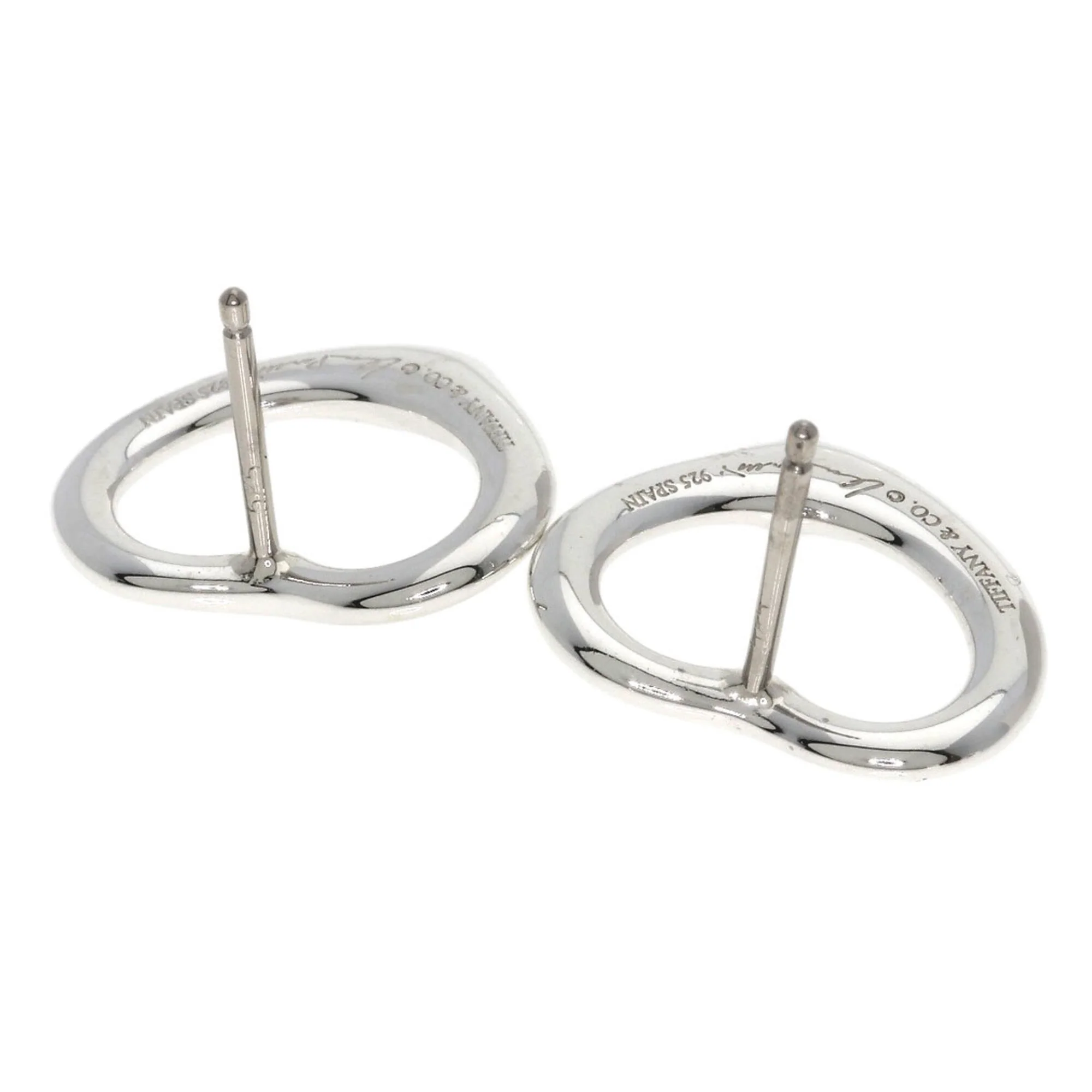 Open Heart Earrings Sterling Silver 15.5mm Silver and 14K White Gold - Image 3