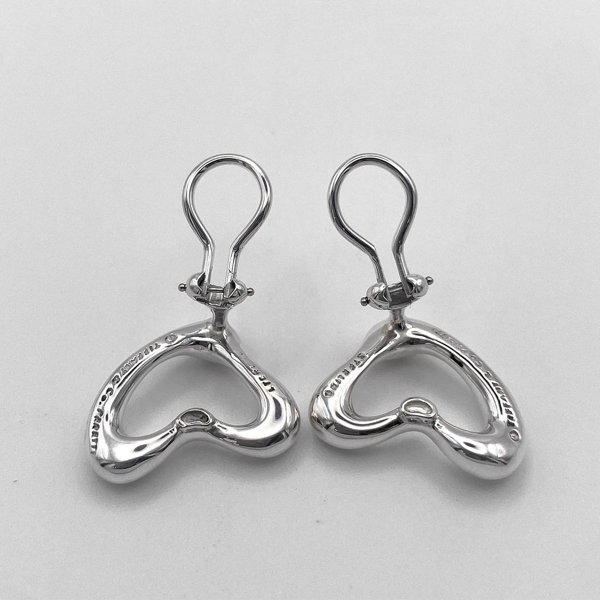 Open Heart Earrings Sterling Silver 21mm Sterling Silver - Image 5