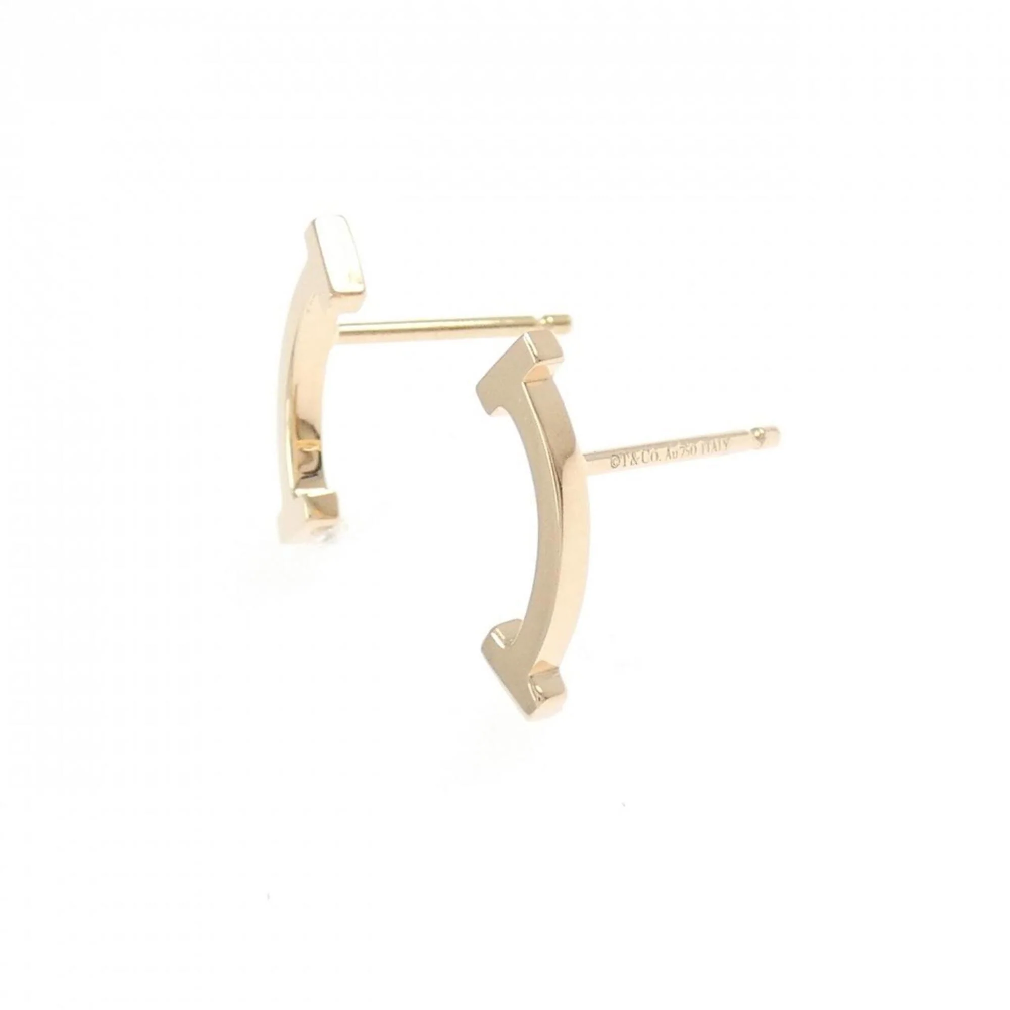 T Smile Pendant Necklace 18K Rose Gold Earrings 18K Rose Gold - Image 2