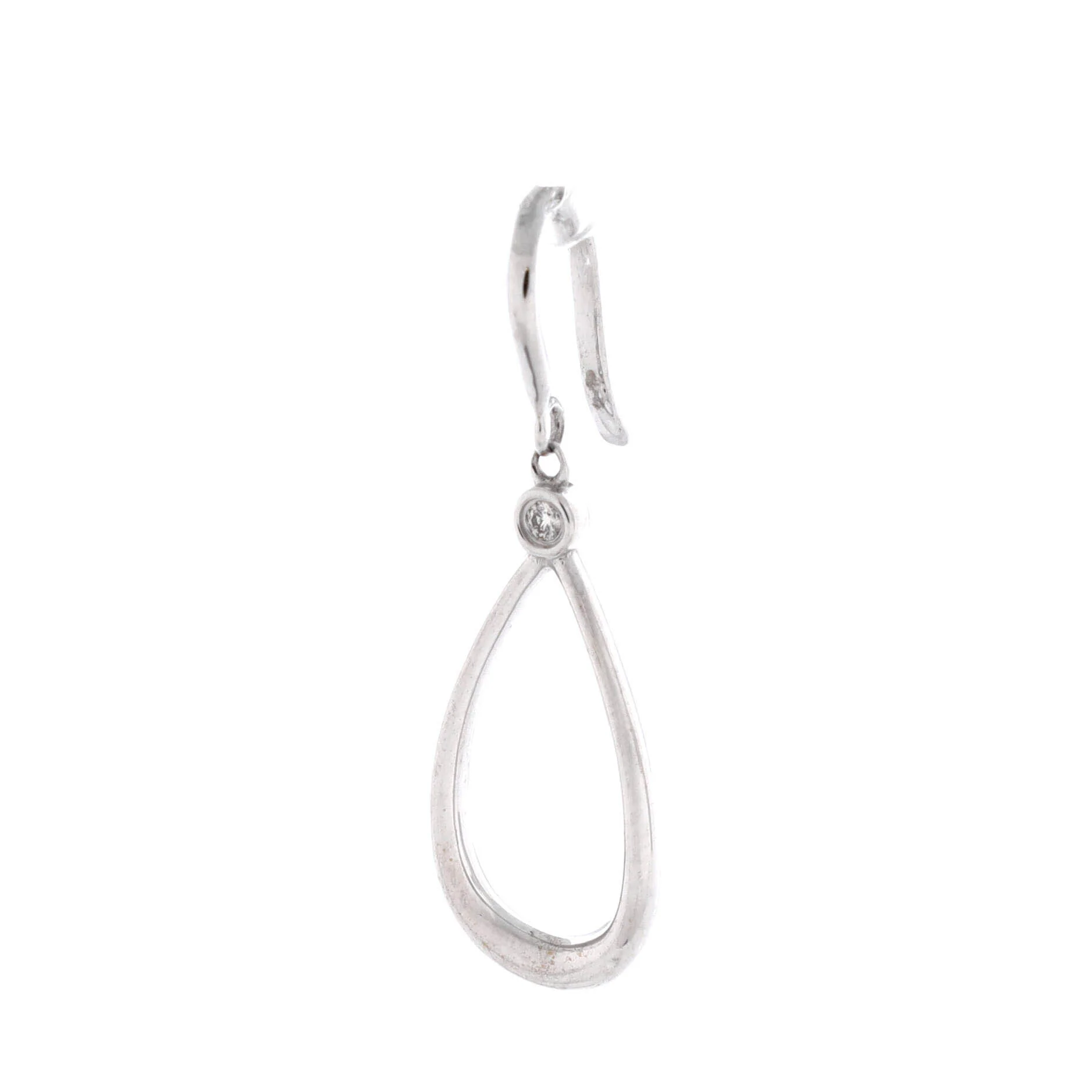 Teardrop Earrings 18K White Gold with Diamonds - Image 2