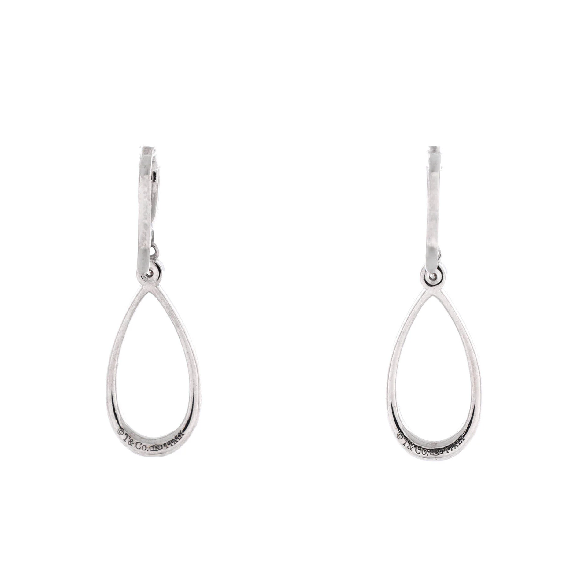 Teardrop Earrings 18K White Gold with Diamonds - Image 3