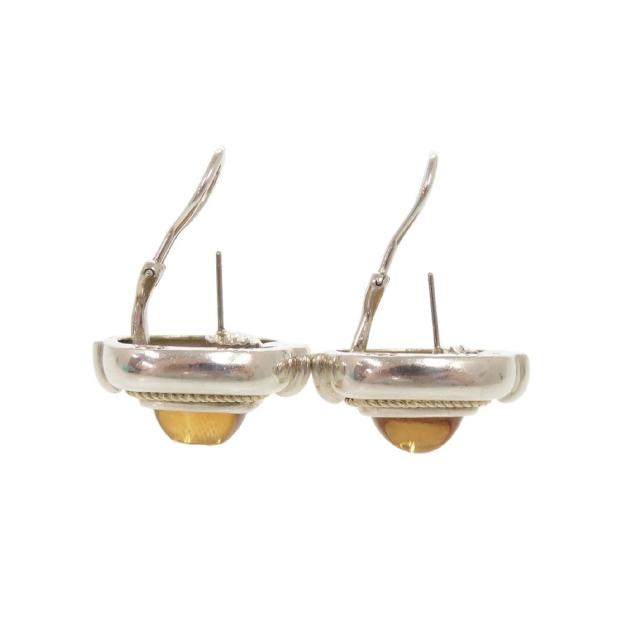 Vintage Earrings Sterling Silver and 18K Yellow Gold - Image 4