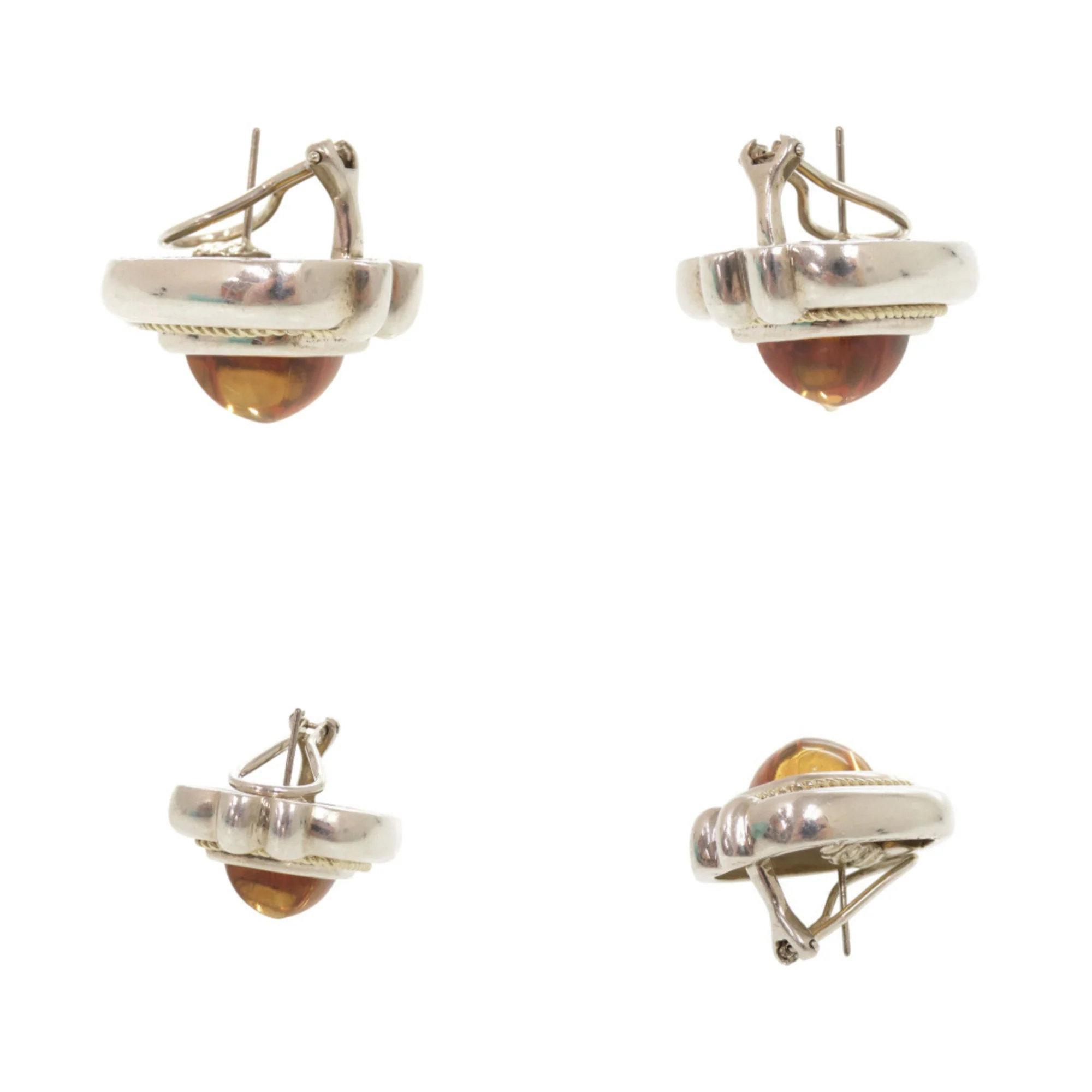 Vintage Earrings Sterling Silver and 18K Yellow Gold - Image 9