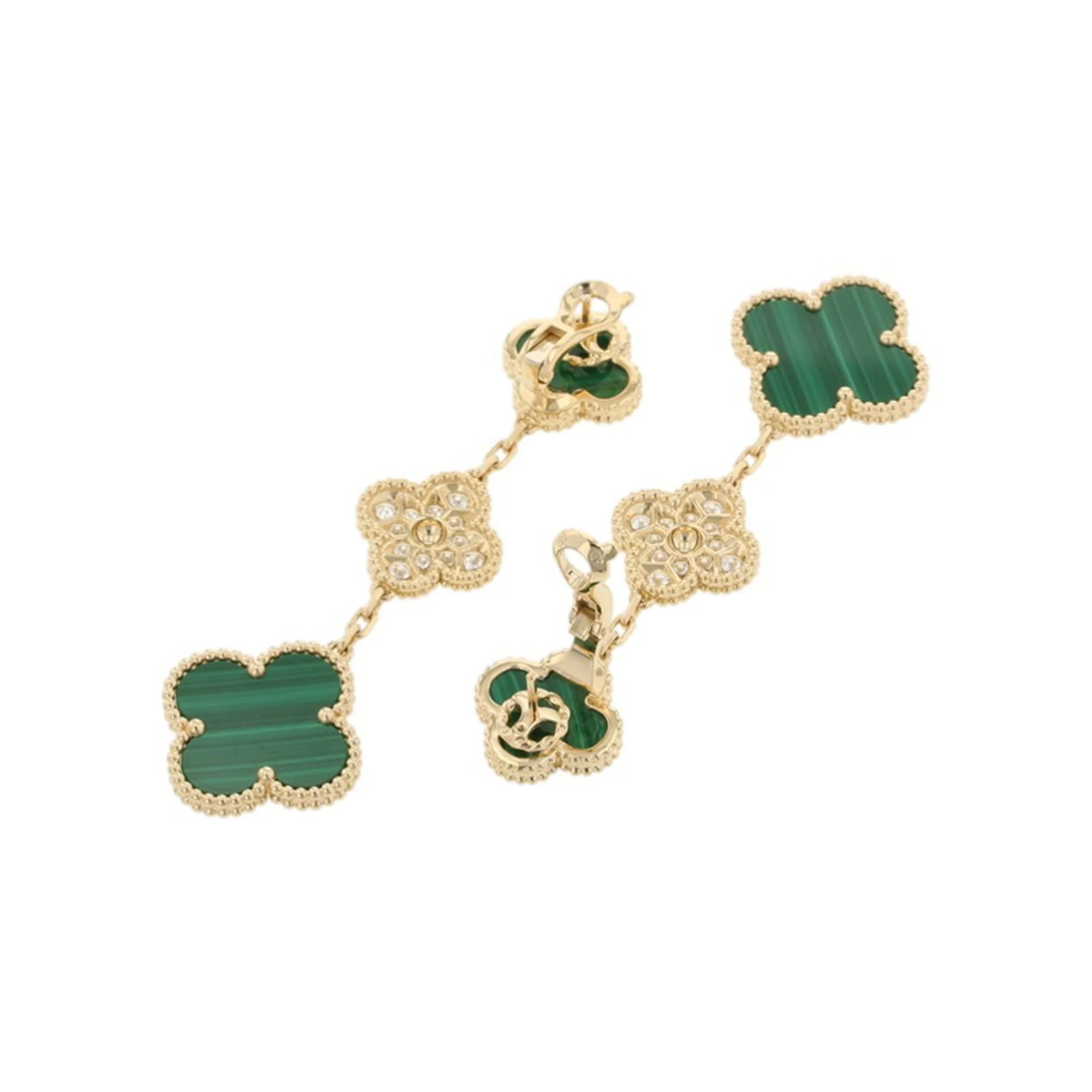 Alhambra Earrings 18K Yellow Gold and Malachite 18K Yellow Gold - Image 3