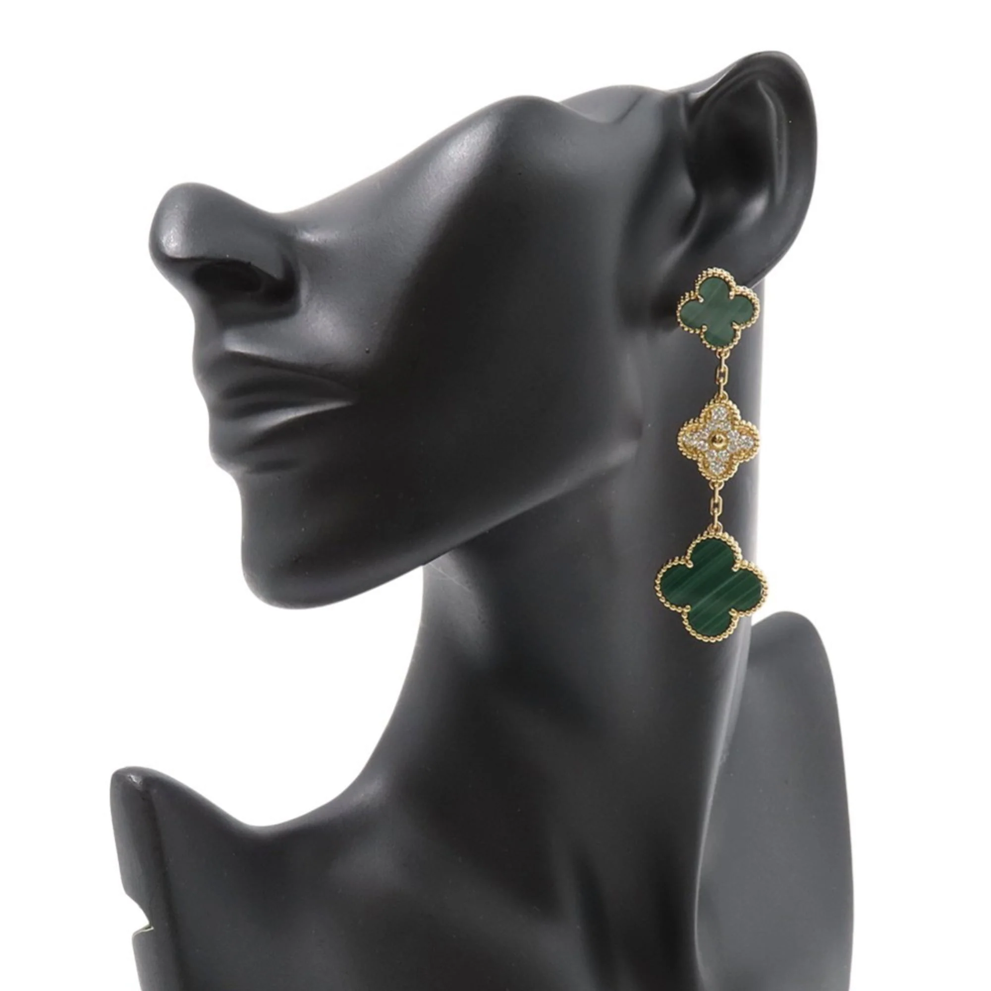 Alhambra Earrings 18K Yellow Gold and Malachite 18K Yellow Gold - Image 4