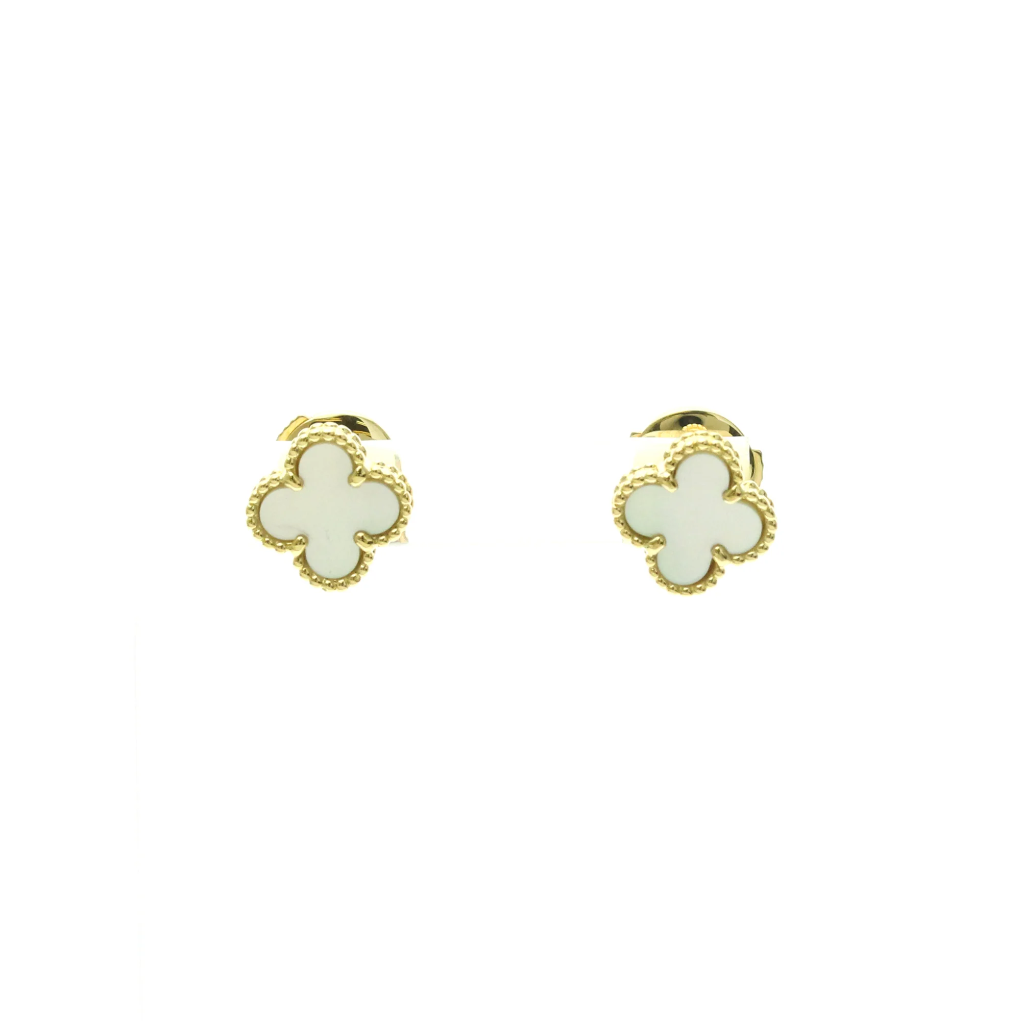 Sweet Alhambra Earrings 18K Yellow Gold and Mother of Pearl 18K Yellow Gold