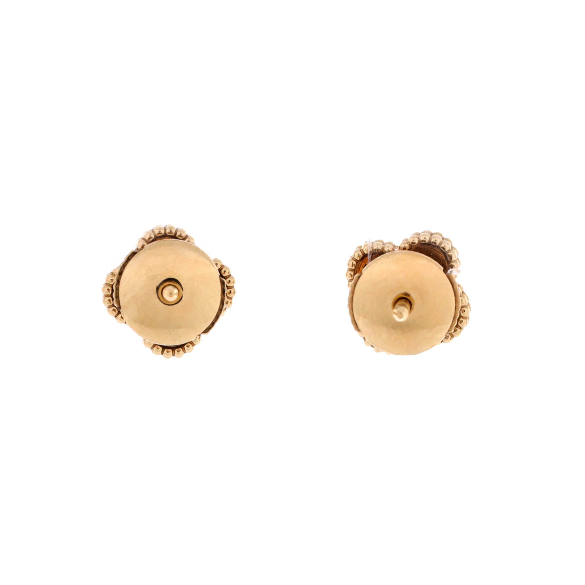 Sweet Alhambra Stud Earrings 18K Yellow Gold and Mother of Pearl - Image 3