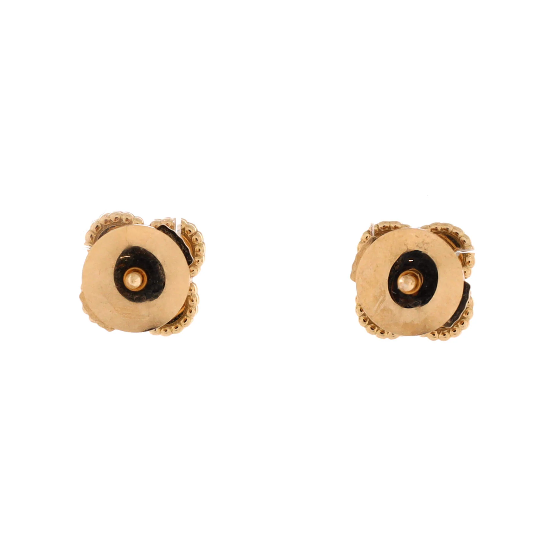 Sweet Alhambra Stud Earrings 18K Yellow Gold and Mother of Pearl - Image 3
