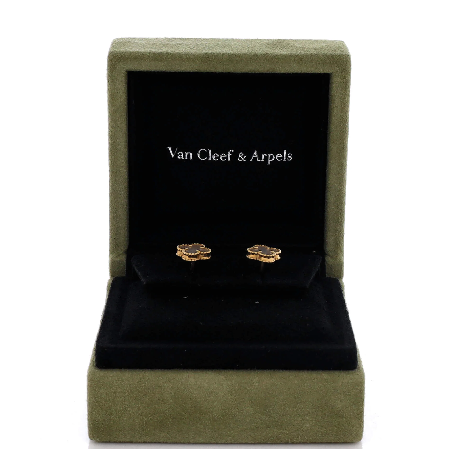 Sweet Alhambra Stud Earrings 18K Yellow Gold and Mother of Pearl - Image 2