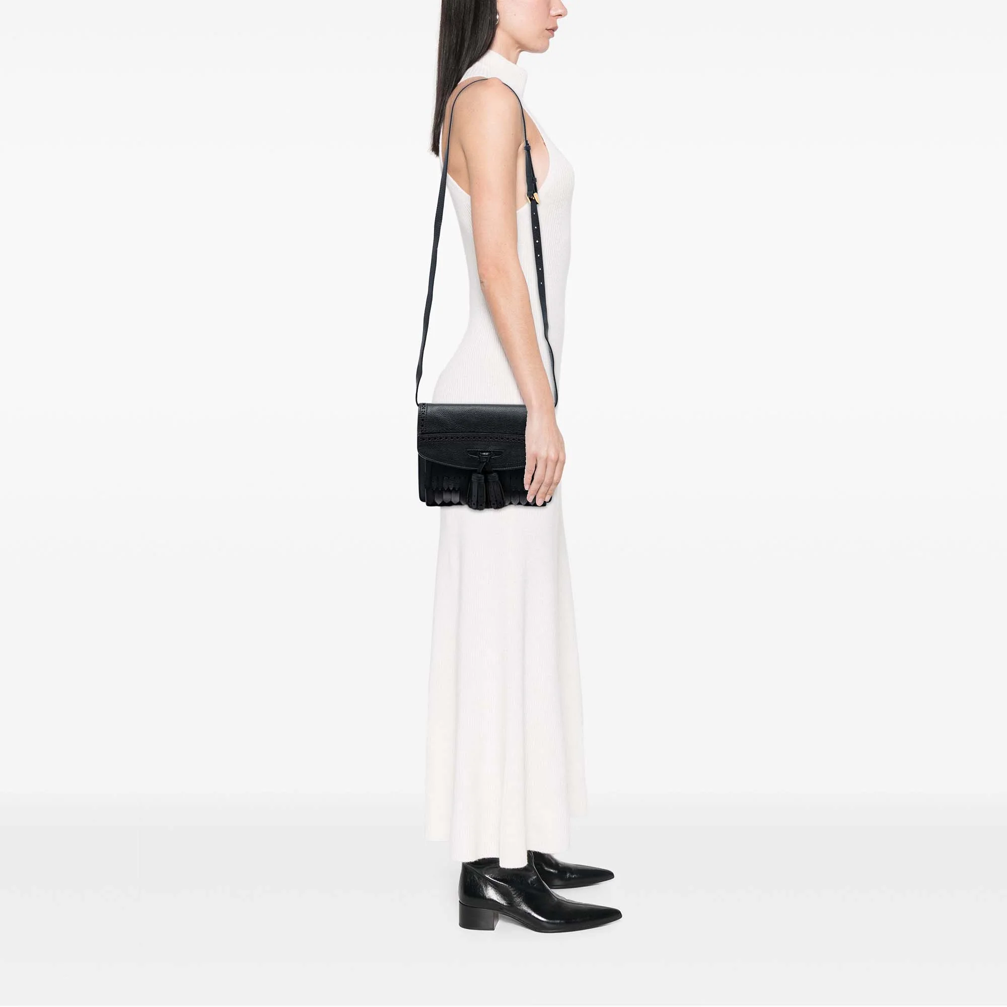 Macken Crossbody Bag Leather with Fringe Small - Image 7