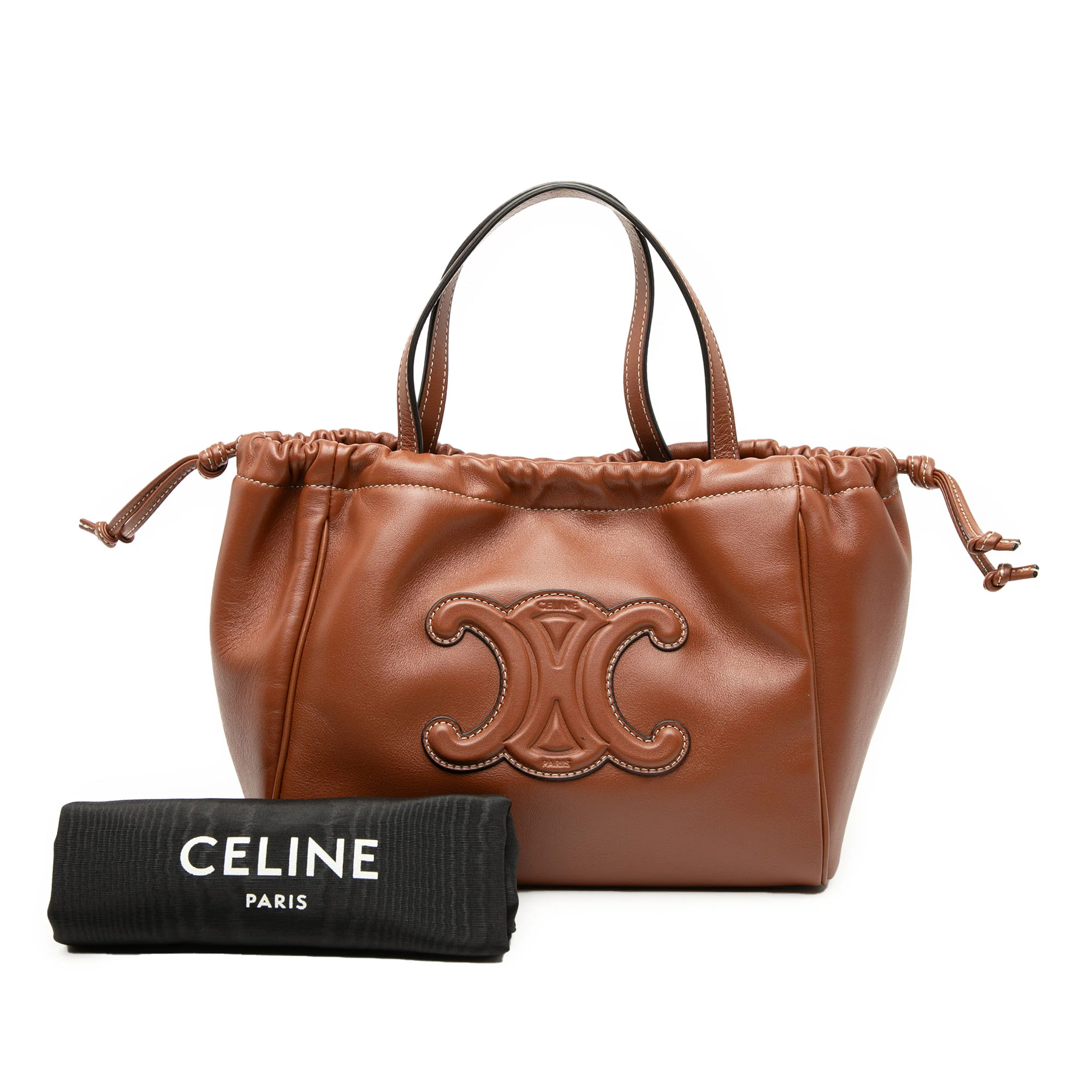 Cuir Triomphe Cabas Drawstring Tote Leather - Image 8