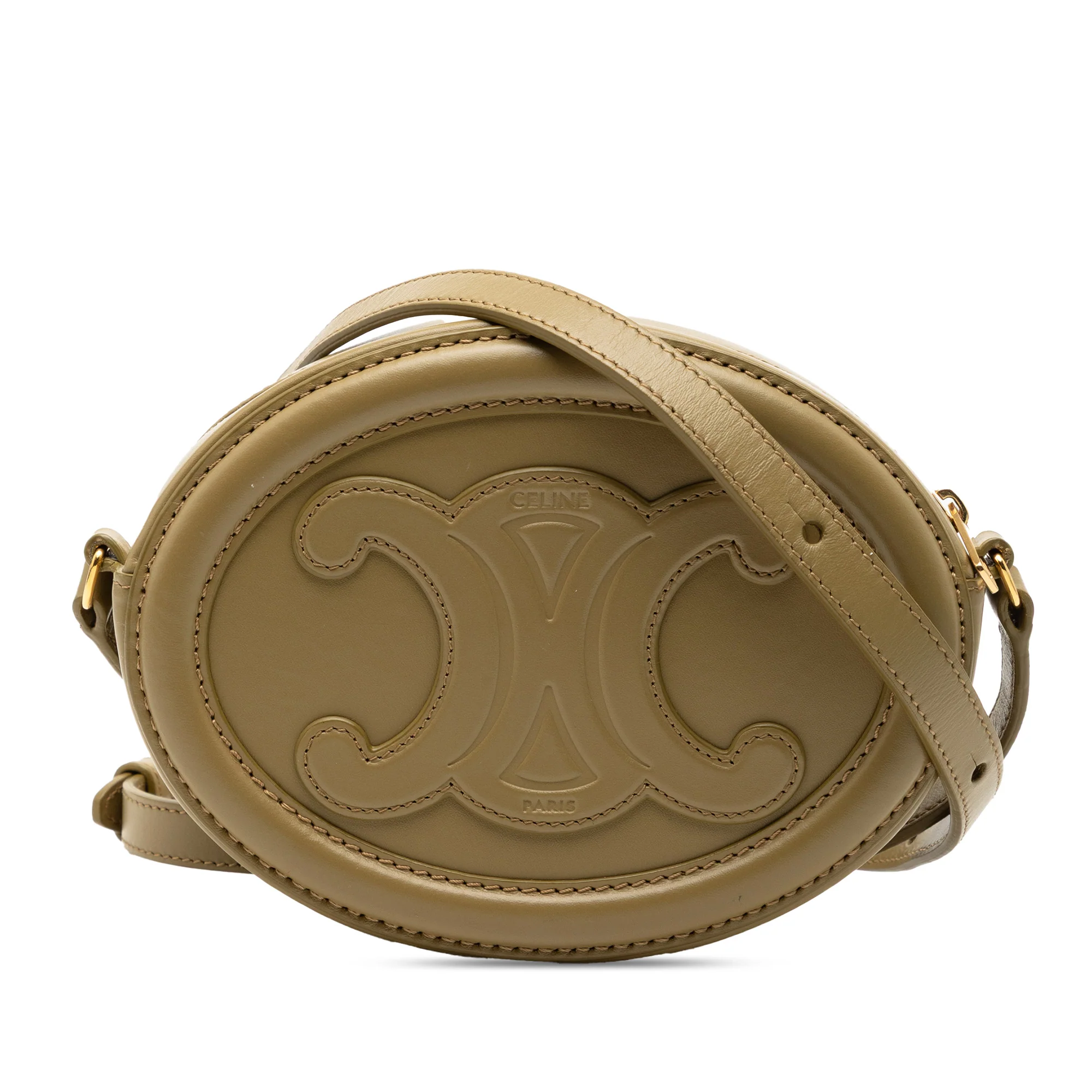 Triomphe Oval Crossbody Bag Leather