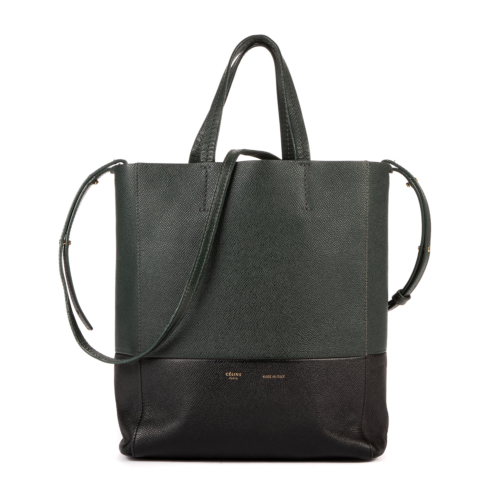 Vertical Bi-Cabas Tote Grained Calfskin Small