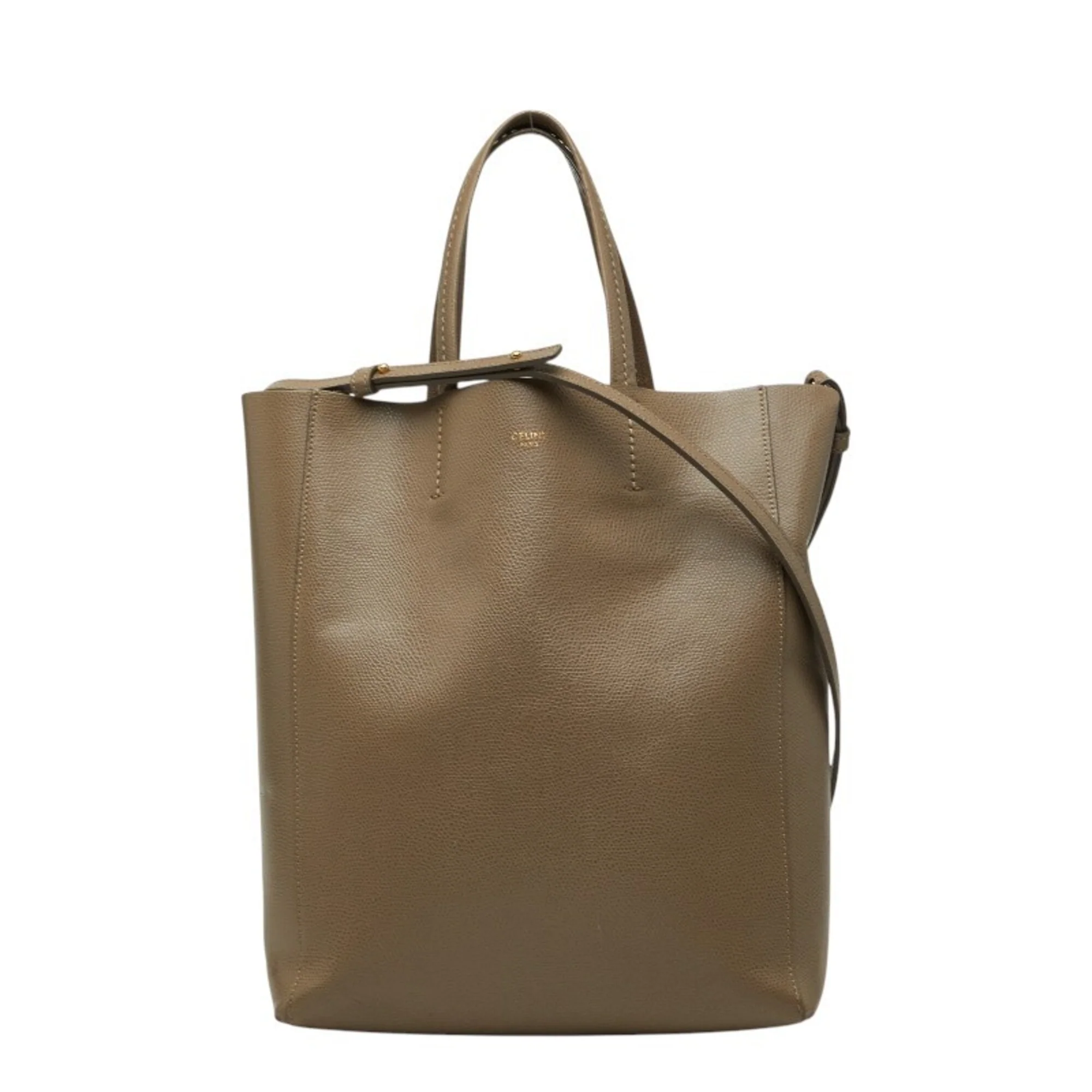 Vertical Bi-Cabas Tote Grained Calfskin Small