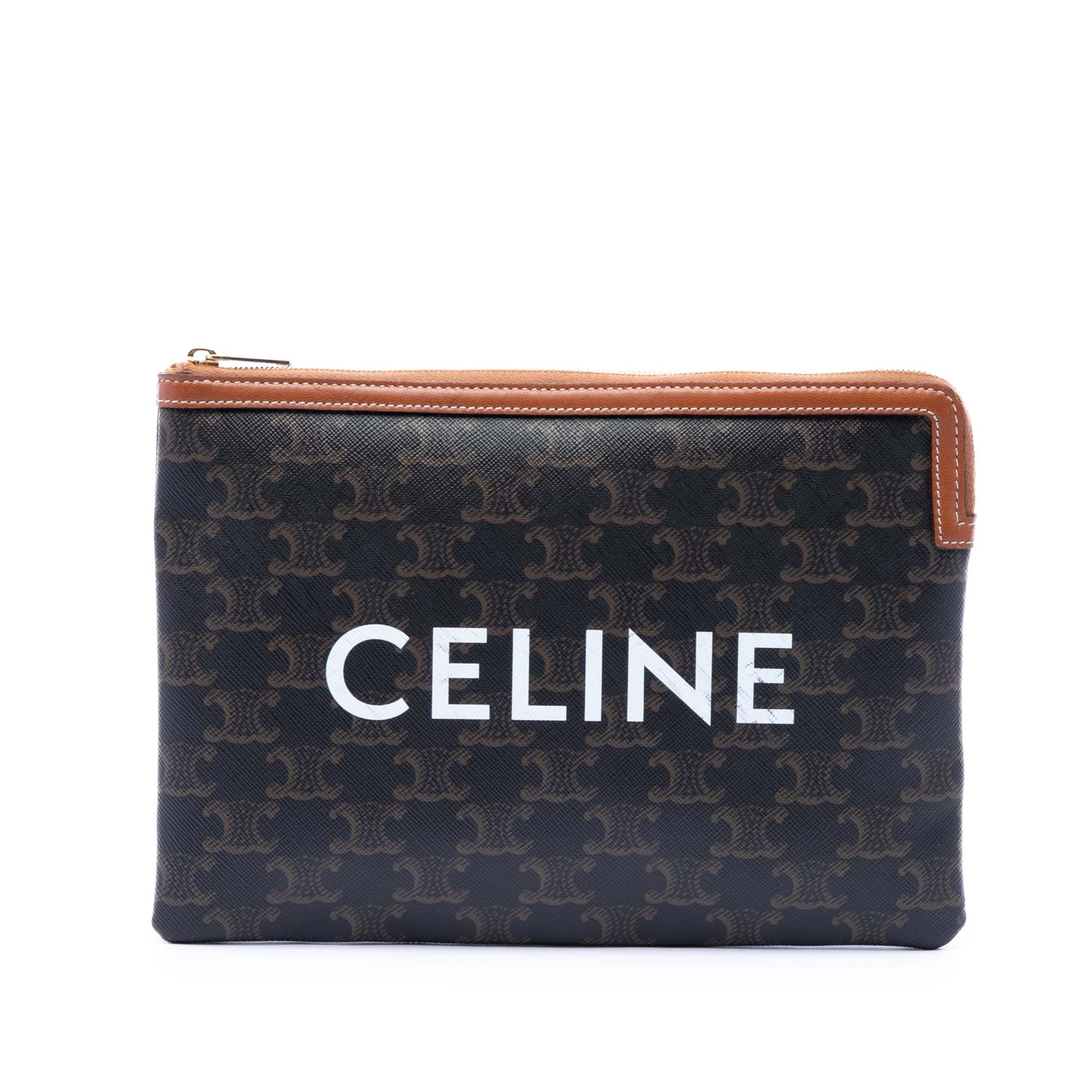 Zip Around Chain Clutch Triomphe Coated Canvas