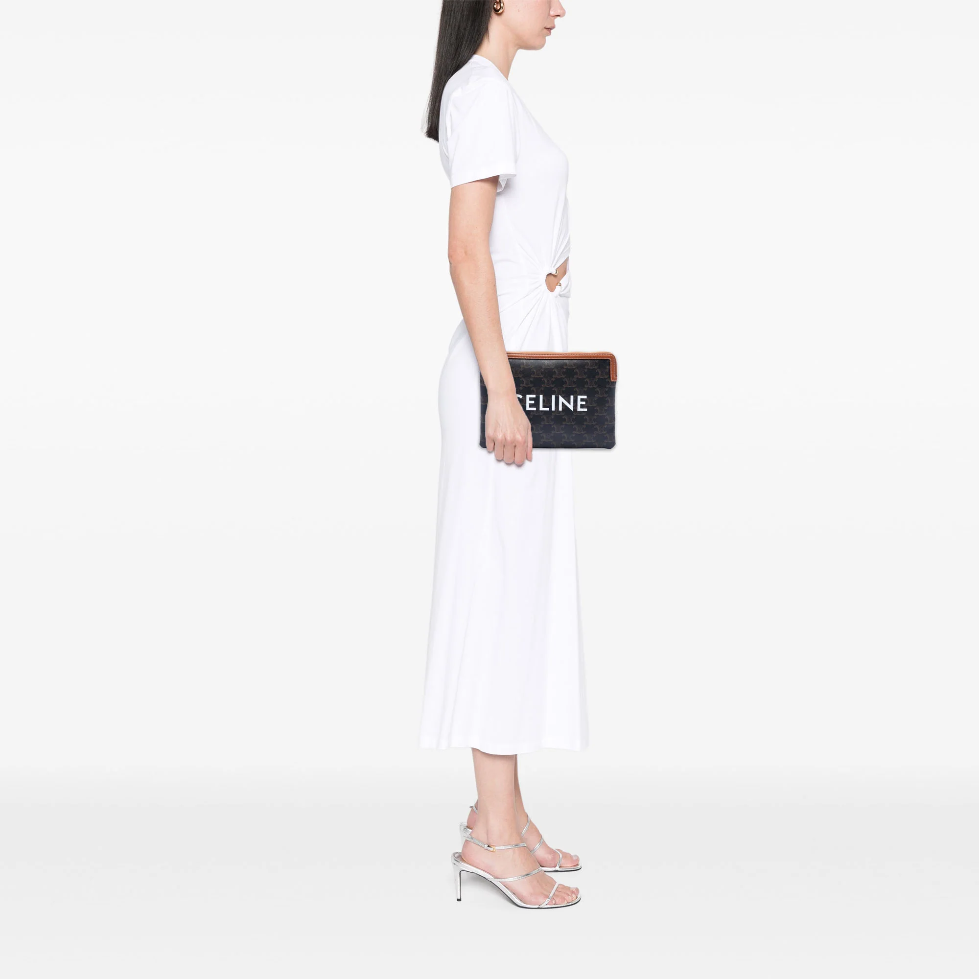 Zip Around Chain Clutch Triomphe Coated Canvas - Image 6