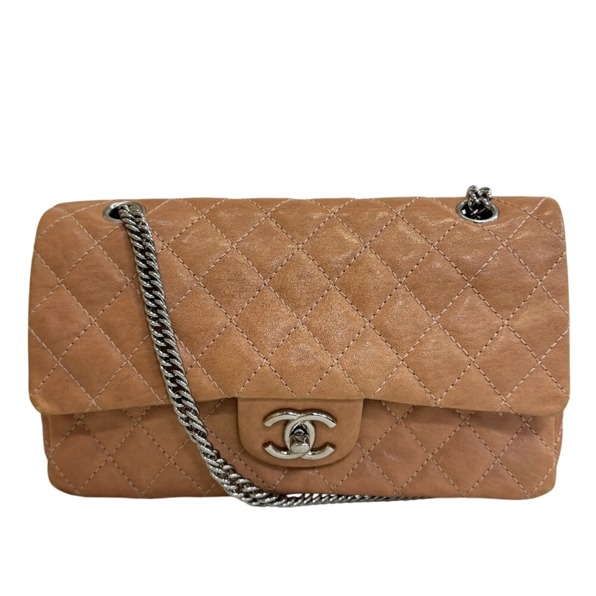 Bijoux Chain Double Flap Bag Quilted Caviar Medium