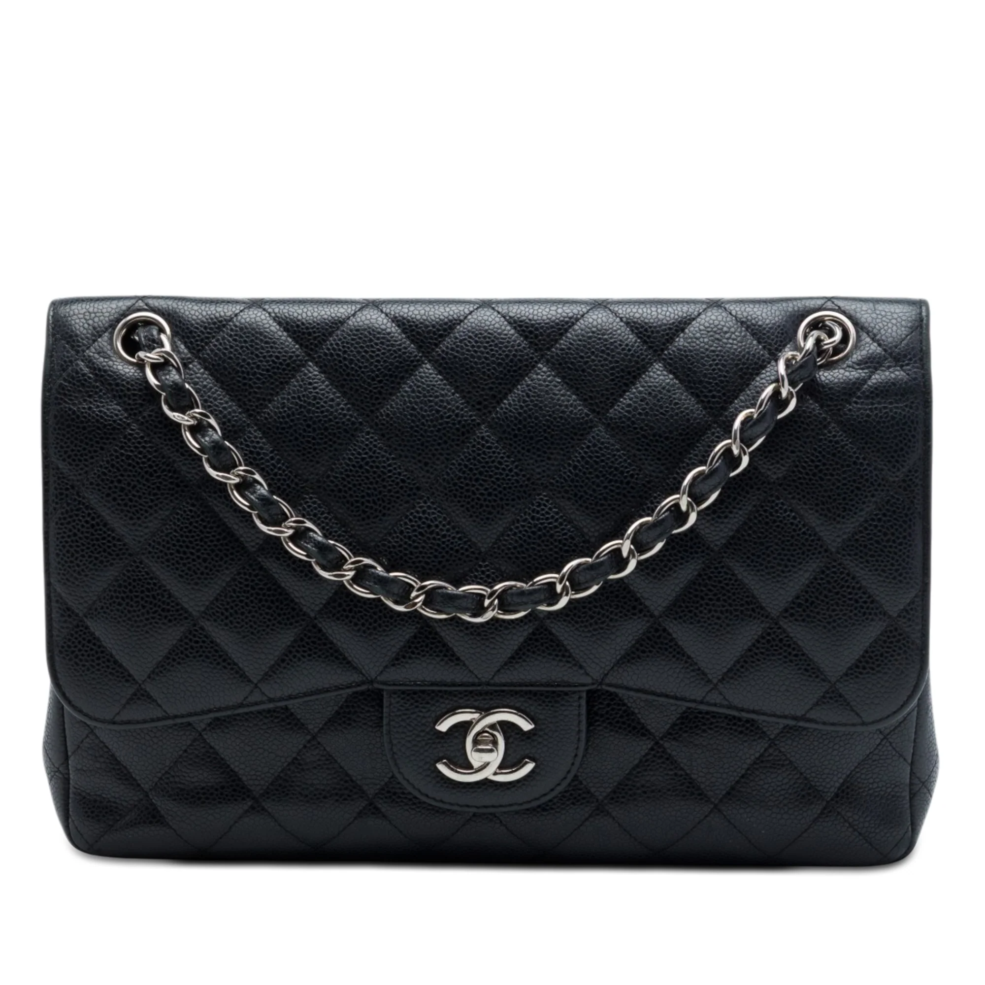 Classic Double Flap Bag Quilted Caviar Jumbo