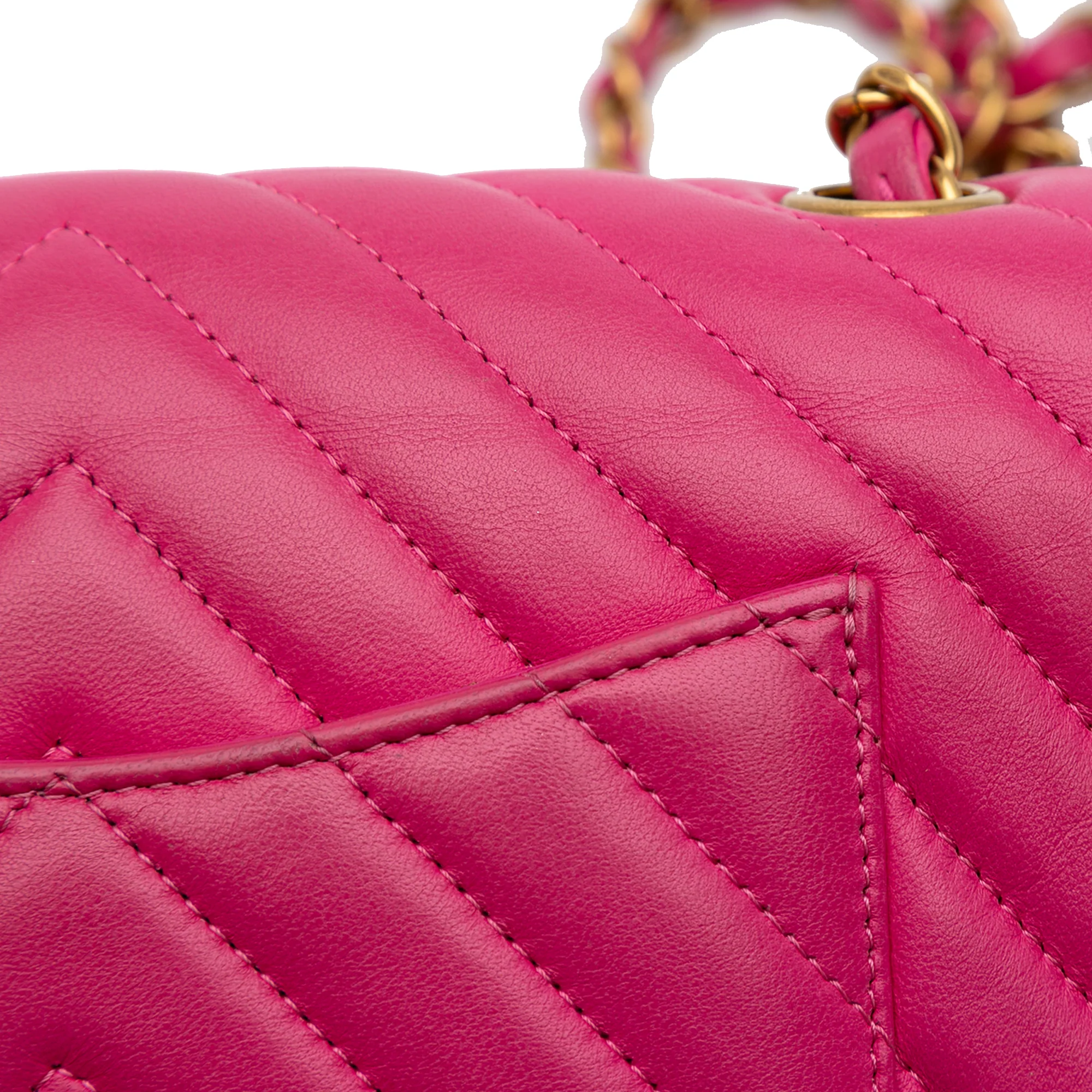 Classic Single Flap Bag Chevron Lambskin Mini - Image 8