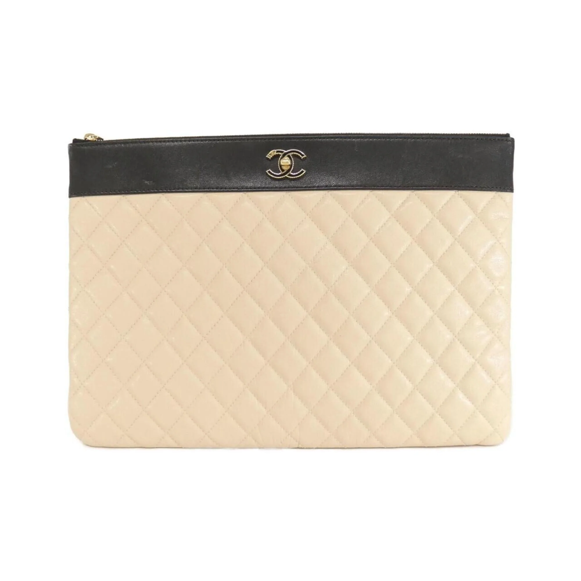Mademoiselle Vintage O Case Clutch Quilted Sheepskin Large