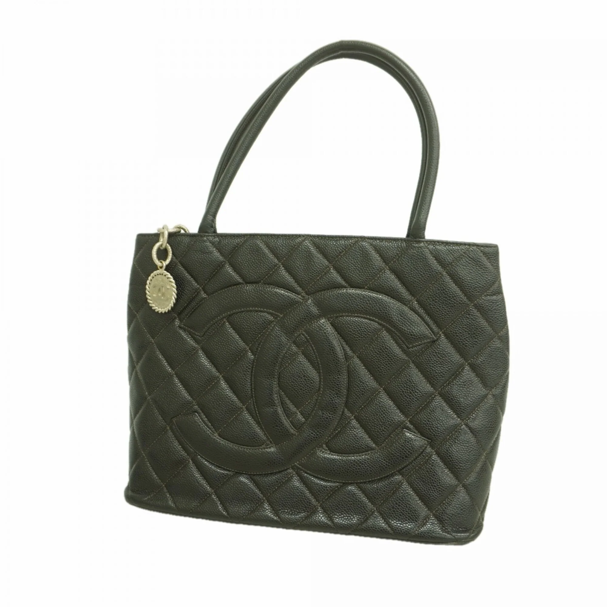Medallion Tote Quilted Caviar