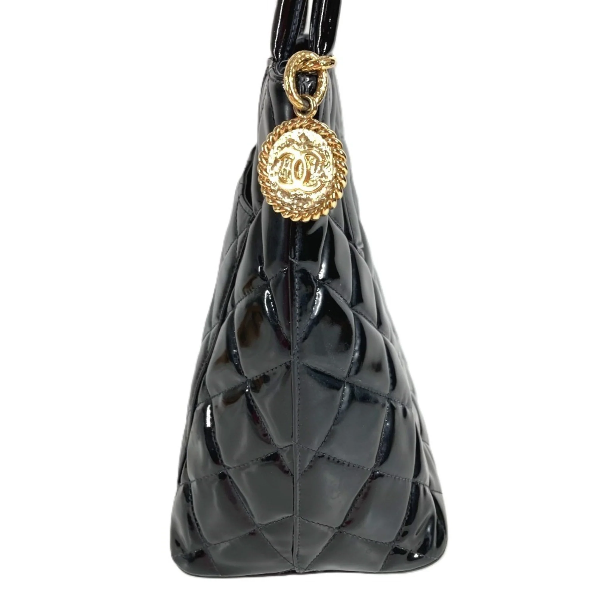 Medallion Tote Quilted Patent - Image 4