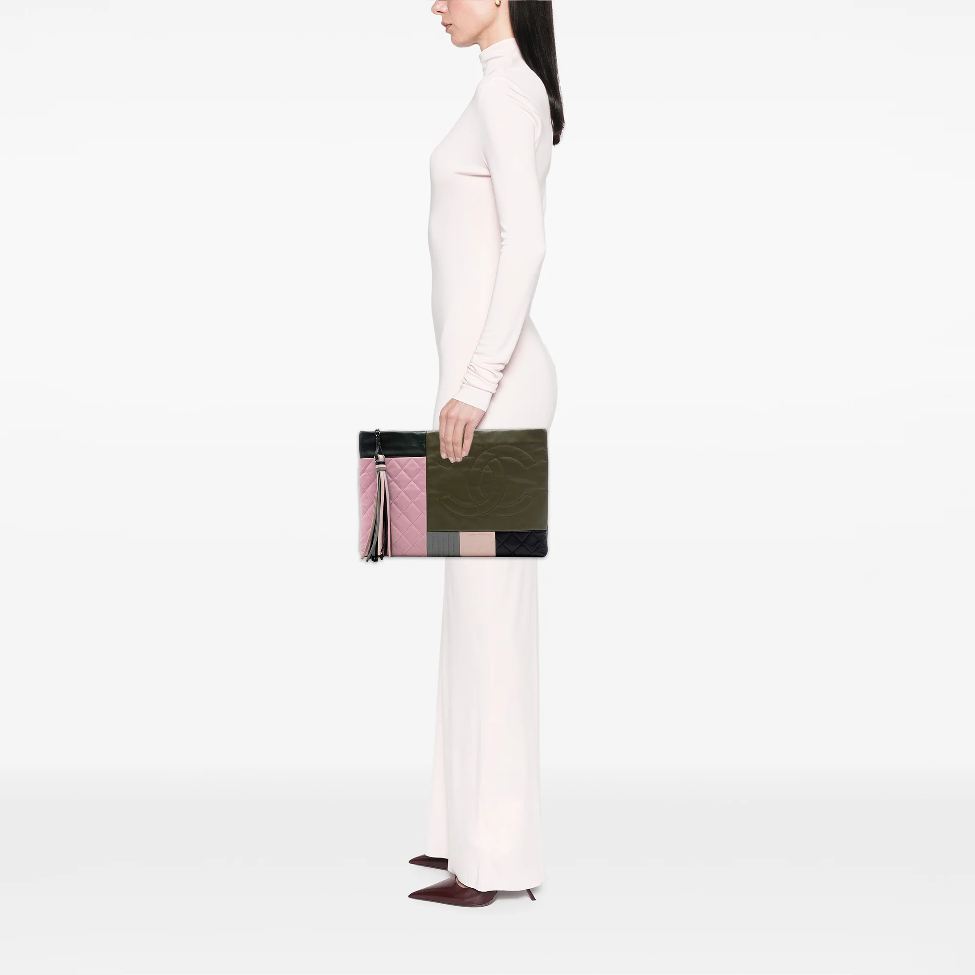O Case Clutch Colorblock Quilted Leather Large - Image 6