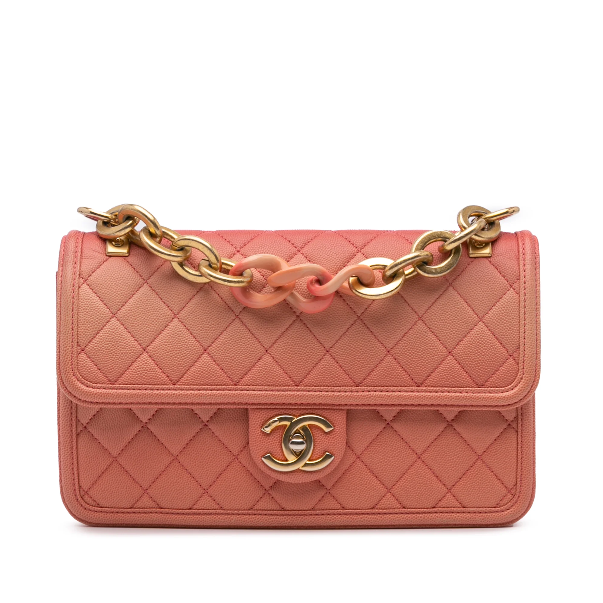 Sunset On The Sea Flap Bag Quilted Caviar Medium