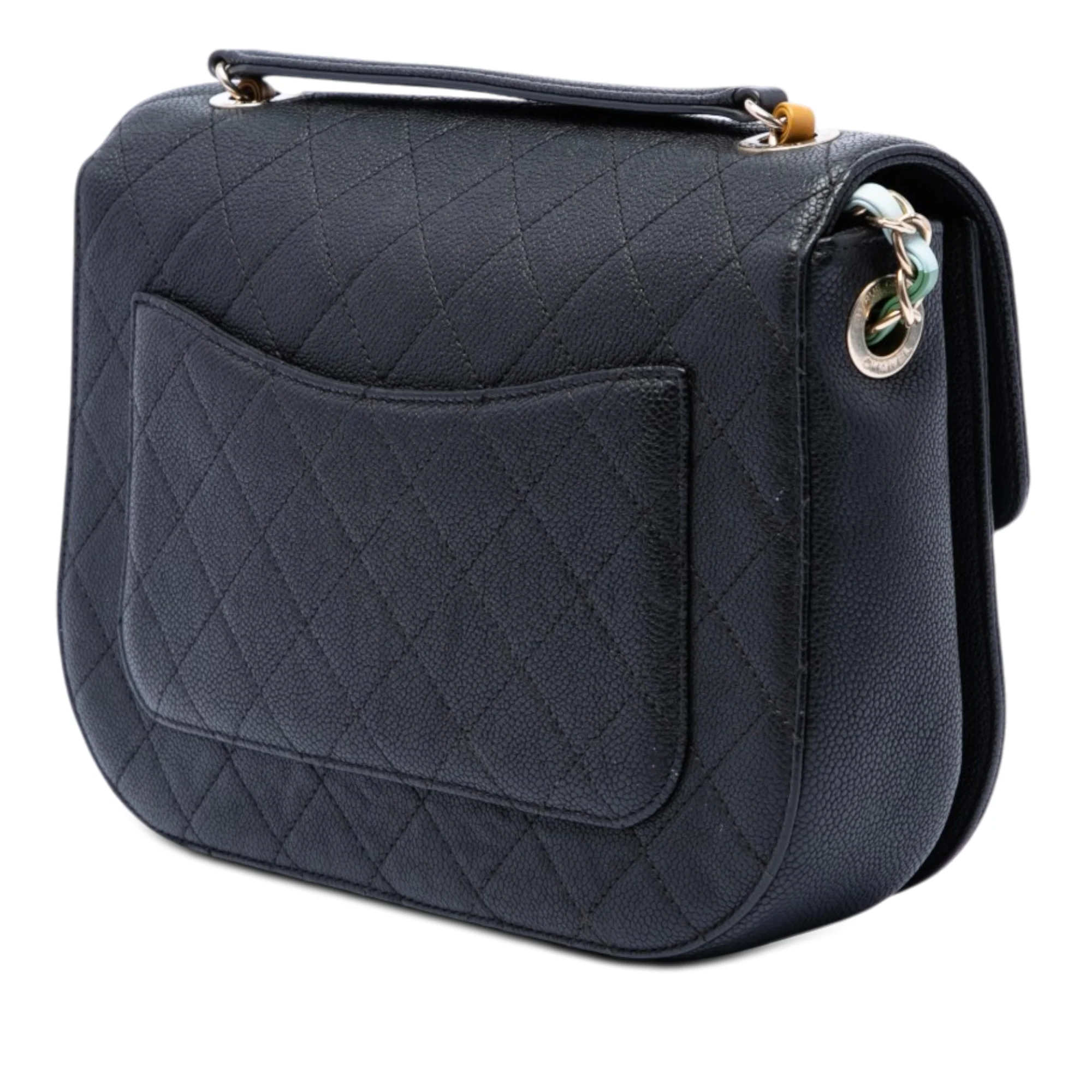 Thread Around Flap Bag Quilted Caviar Medium - Image 2