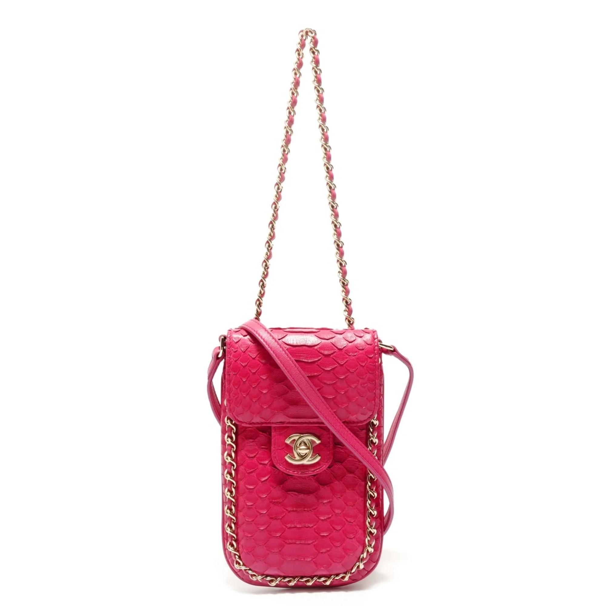 Unchained Flap Crossbody Bag Python Medium