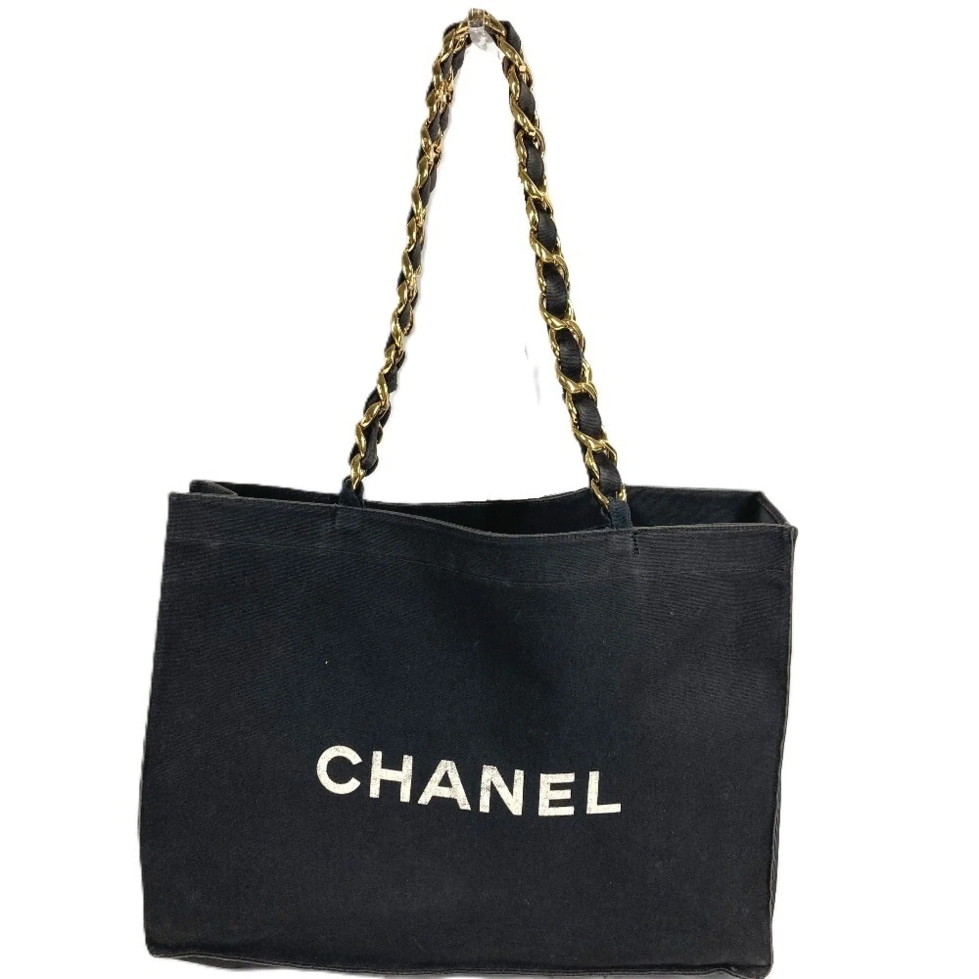 Vintage CC Chain Tote Canvas Large - Image 2