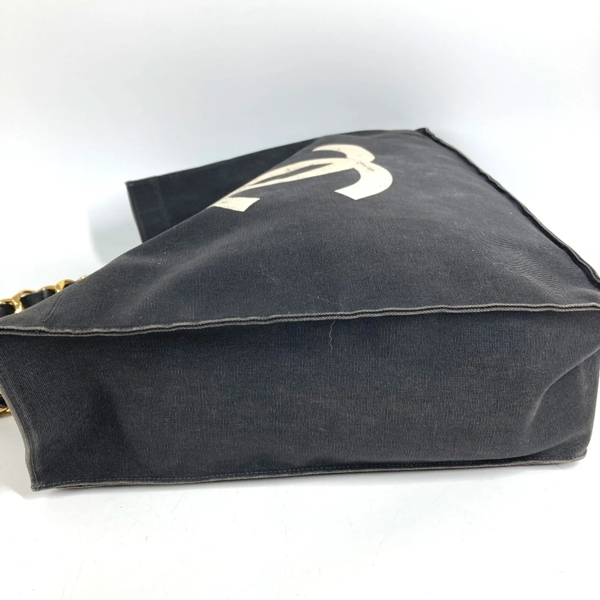 Vintage CC Chain Tote Canvas Large - Image 3