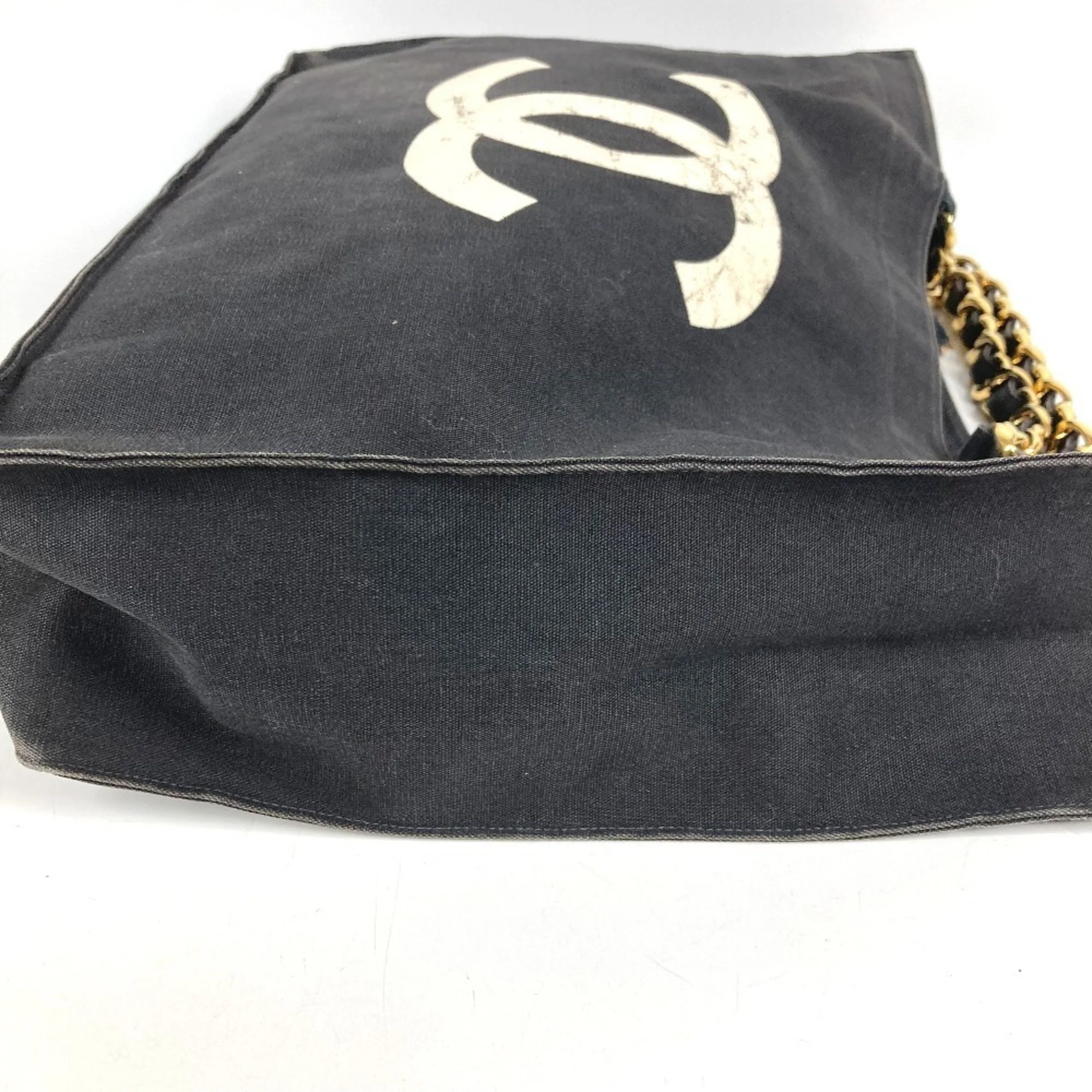 Vintage CC Chain Tote Canvas Large - Image 7