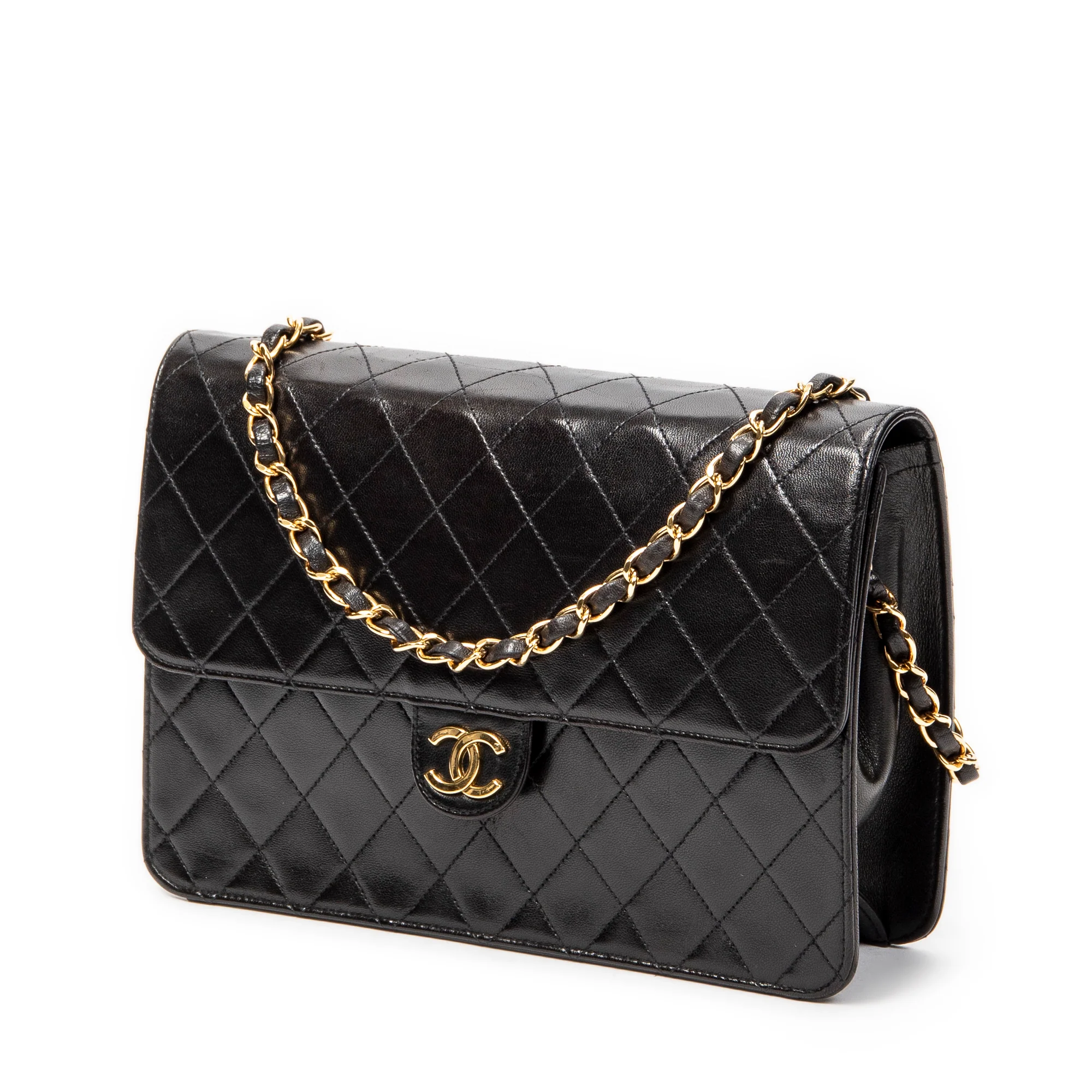 Vintage Clutch with Chain Quilted Leather Medium - Image 2