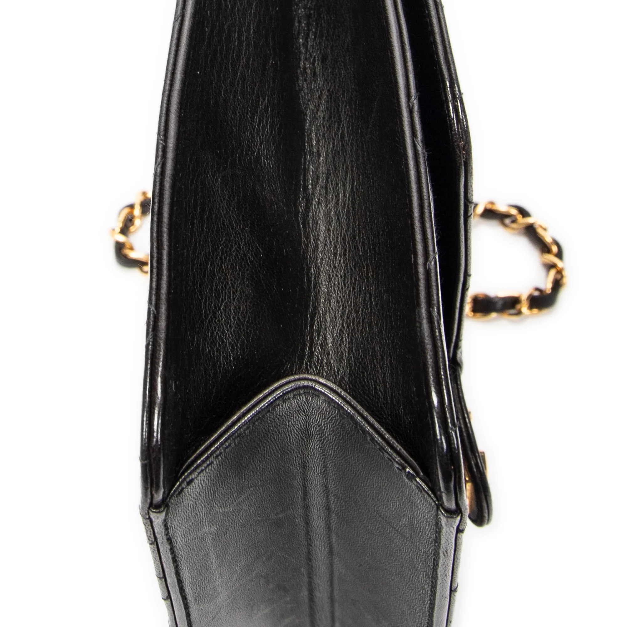 Vintage Clutch with Chain Quilted Leather Medium - Image 7