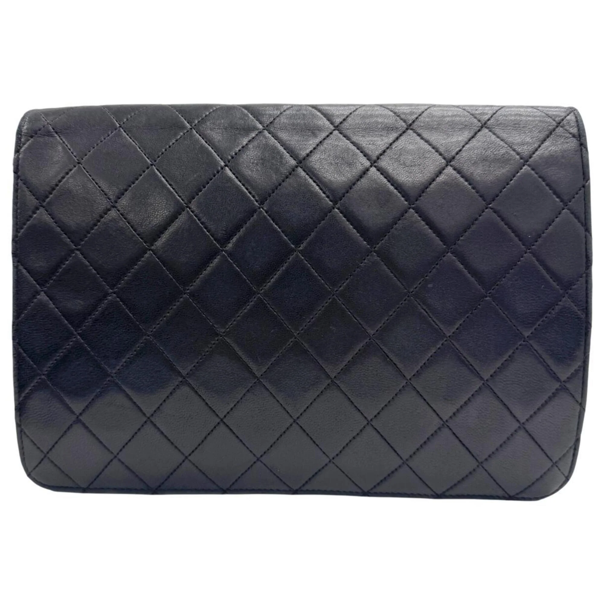 Vintage Clutch with Chain Quilted Leather Medium - Image 2