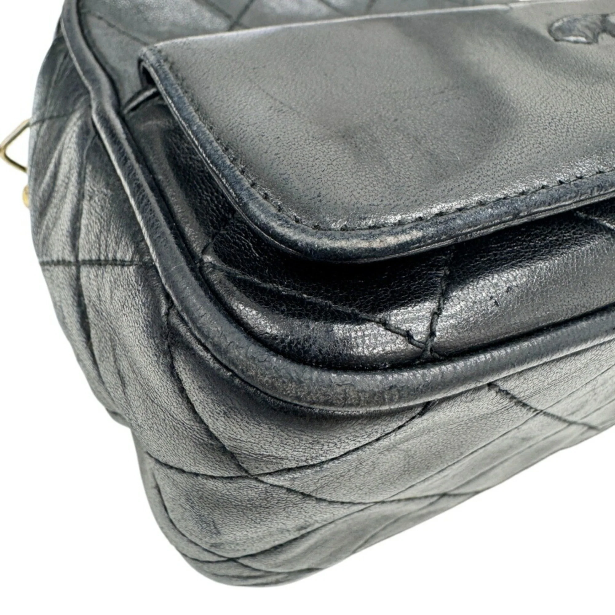 Vintage Front Pocket Camera Bag Quilted Leather Mini - Image 6