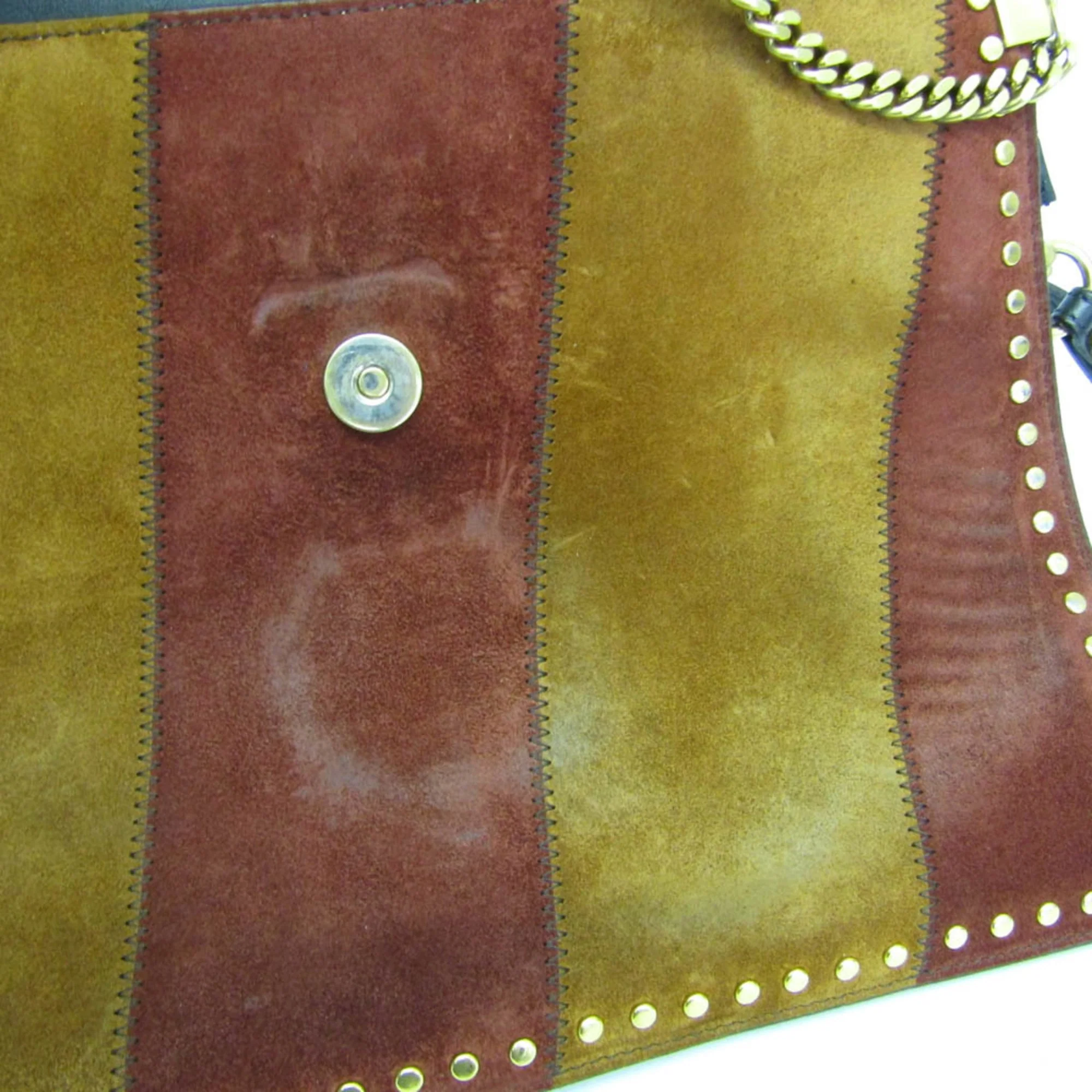Faye Shoulder Bag Stitched Suede and Leather Medium - Image 5