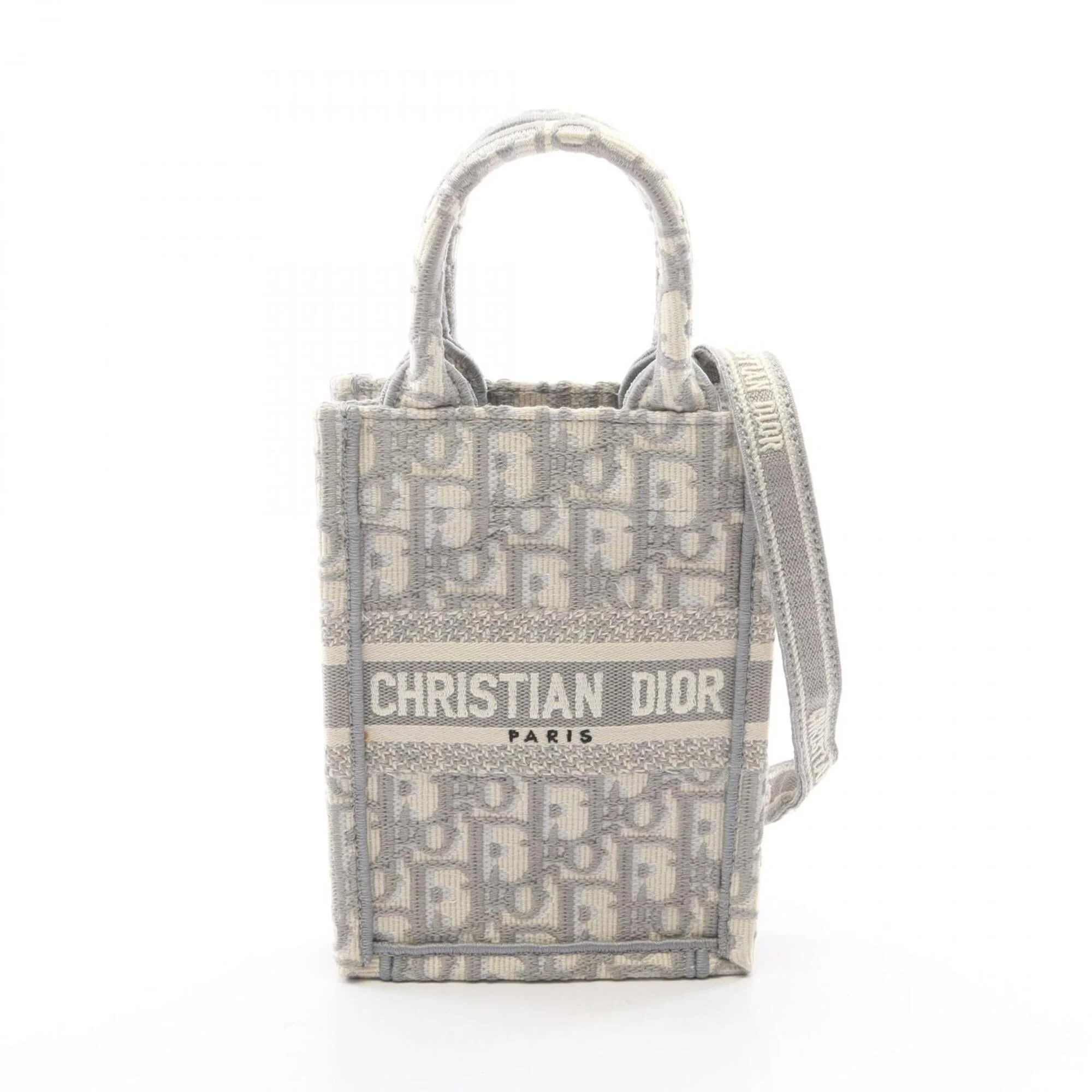 Book Tote with Strap Oblique Canvas Mini
