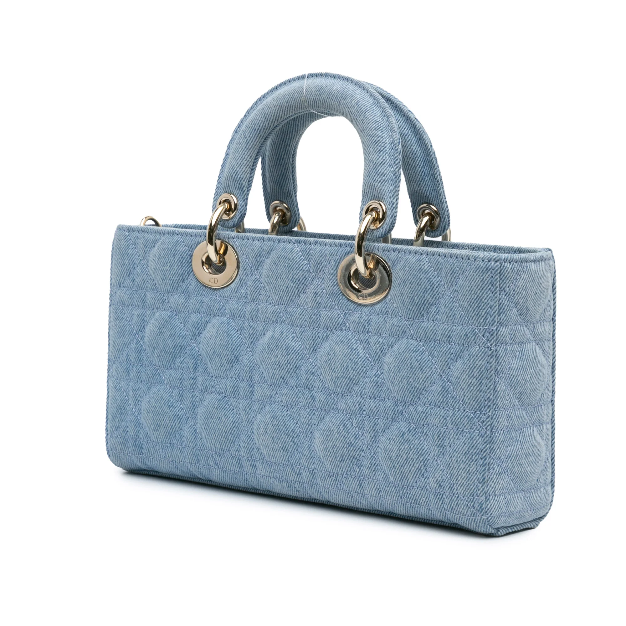 Lady D-Joy Bag Macrocannage Quilt Denim Medium - Image 2