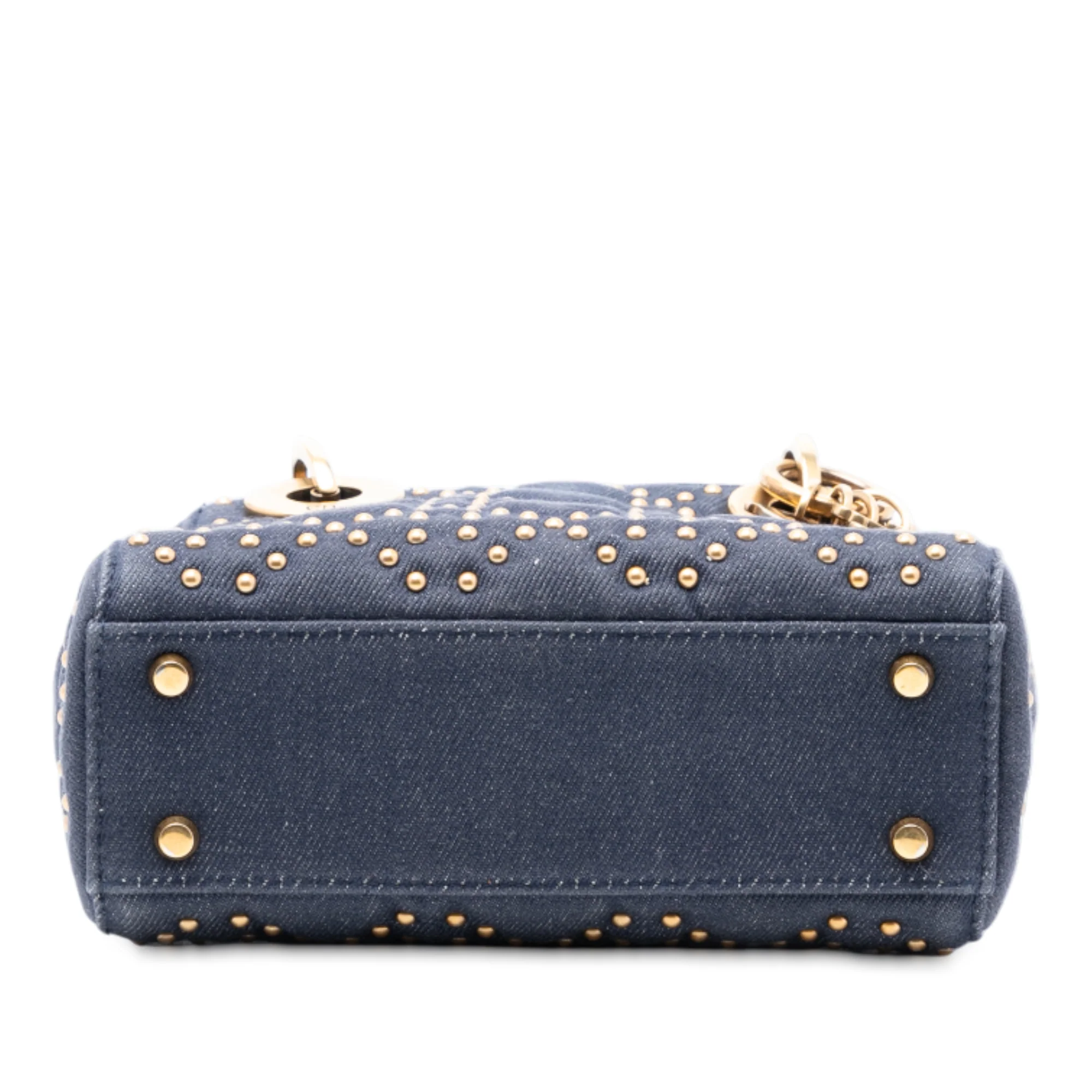 Supple Lady Dior Bag Cannage Studded Denim Mini - Image 3