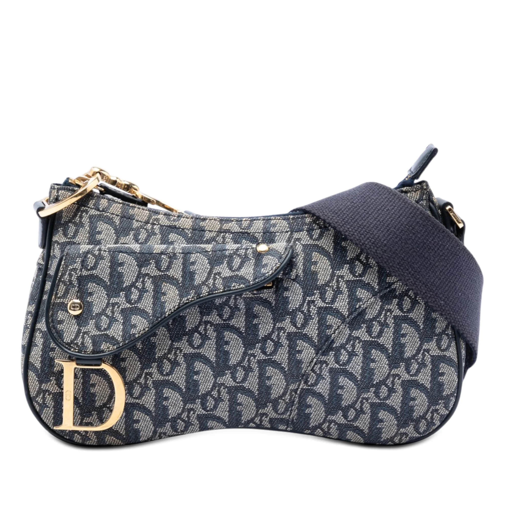 Vintage Saddle Bag Diorissimo Canvas Medium