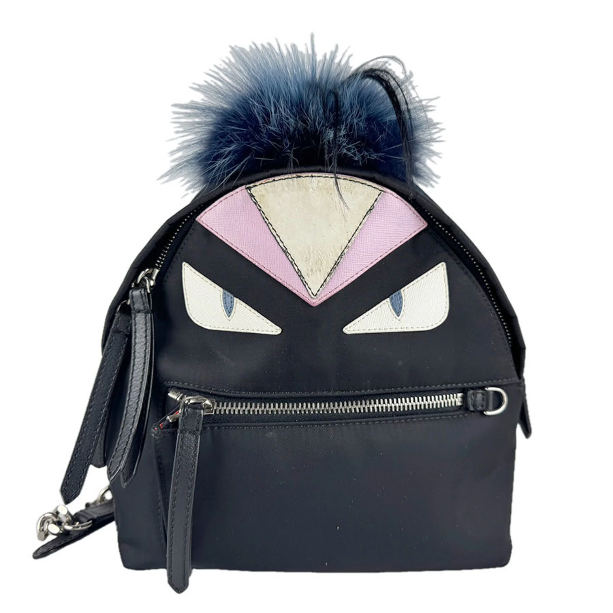 Monster Backpack Nylon with Leather and Fur Mini