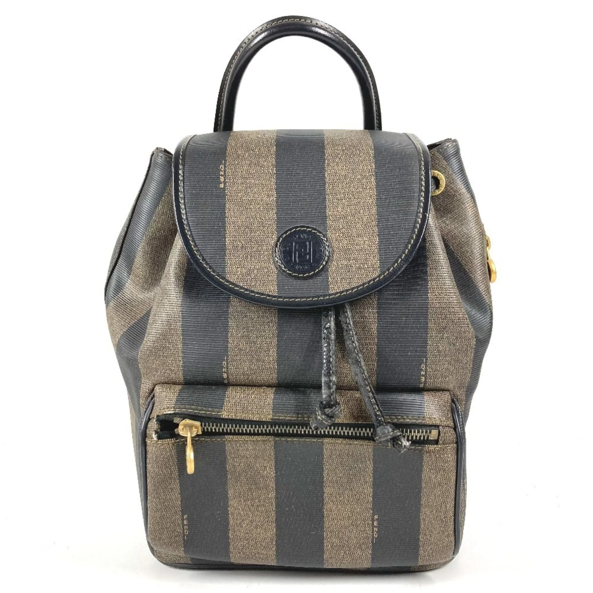 Pequin Front Pocket Backpack Coated Canvas Medium